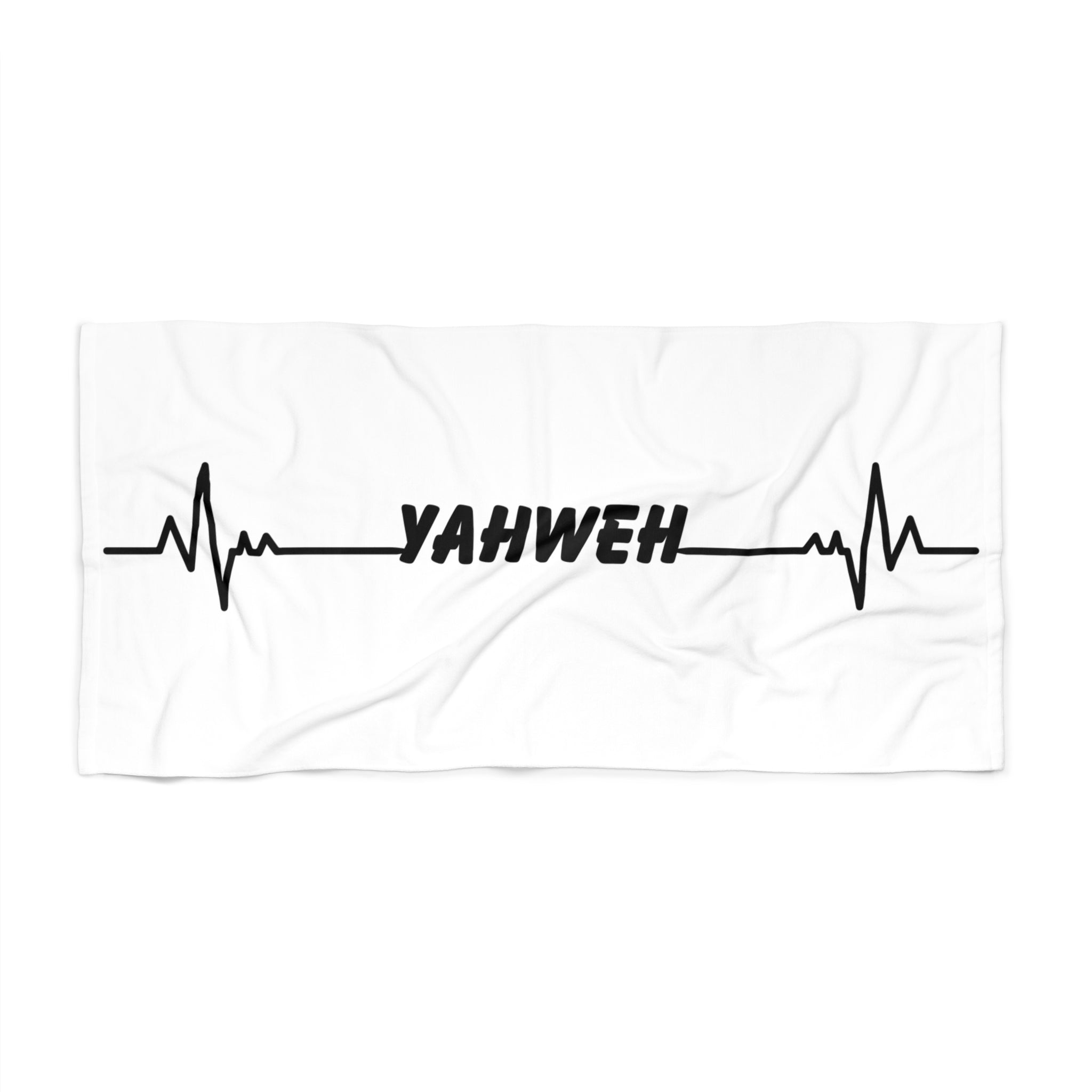 YAHWEH Heartbeat Beach Towel – Christian Faith Scripture Beach & Pool Towel