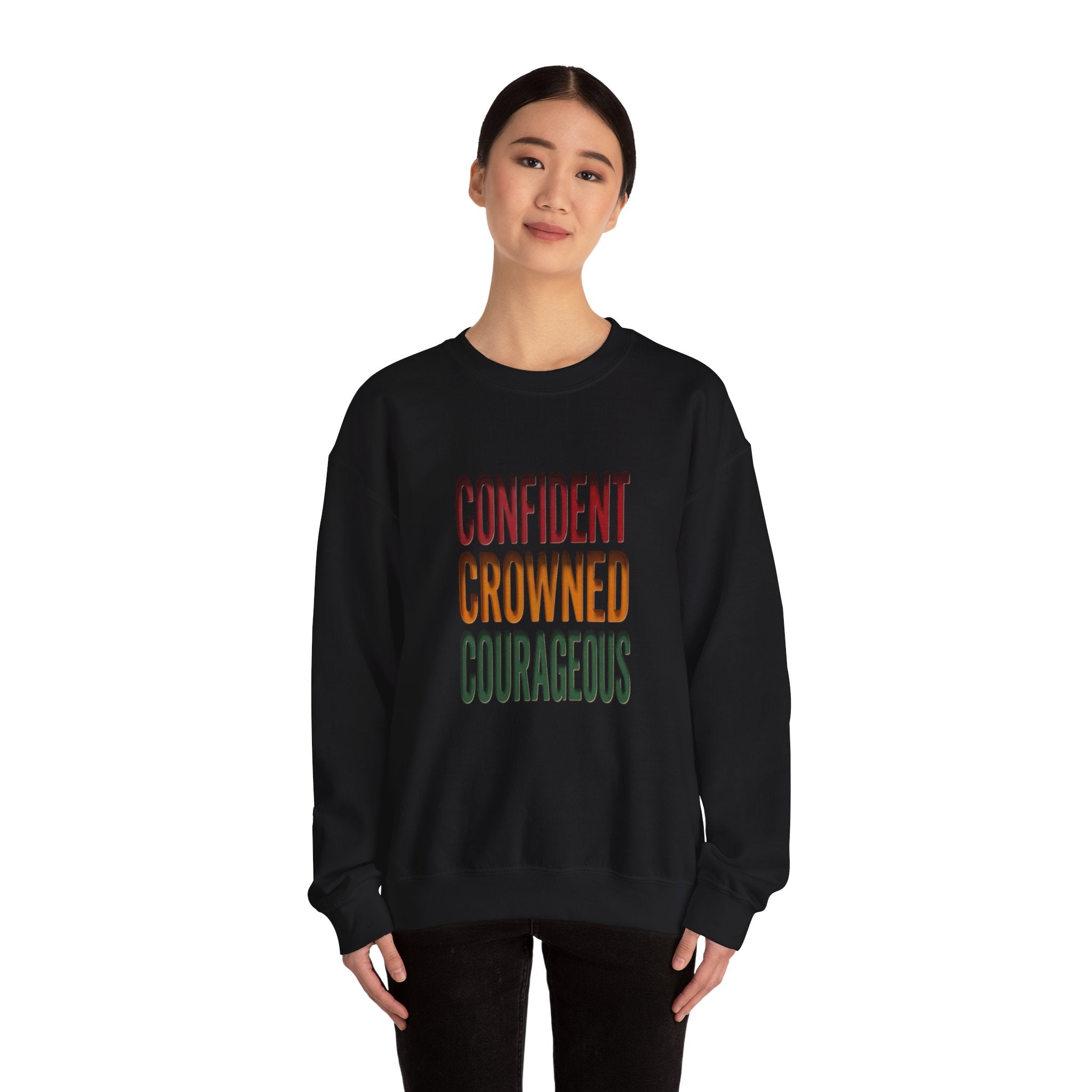 Confident Crowned Courageous Sweatshirt | Juneteenth Pan-African 1865 Freedom