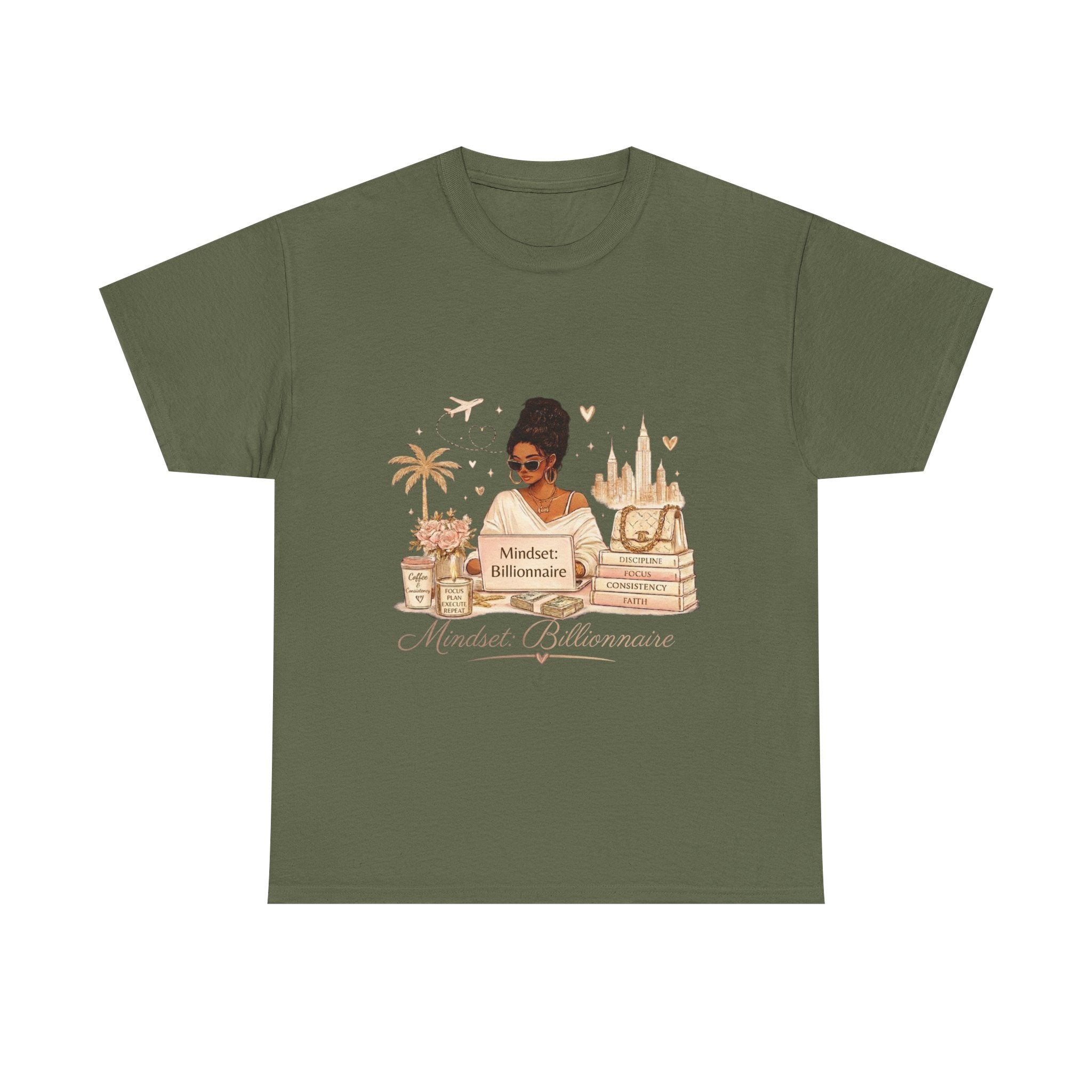 Mindset Millionaire Graphic Tee — Luxe Travel & Fashion Illustration Shirt