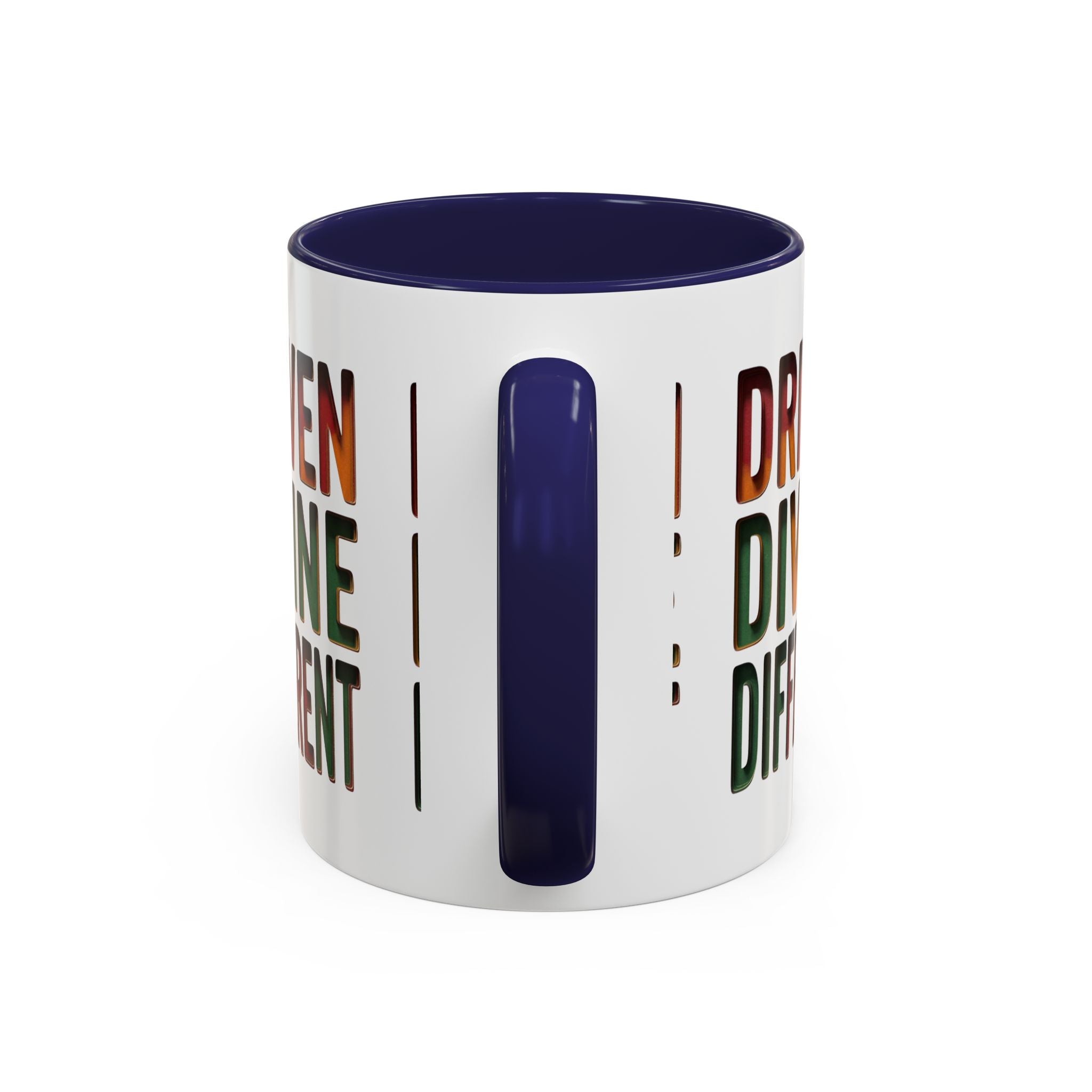 Driven Divine Different Accent Coffee Mug – Inspirational Rasta Color Typography (11/15oz)