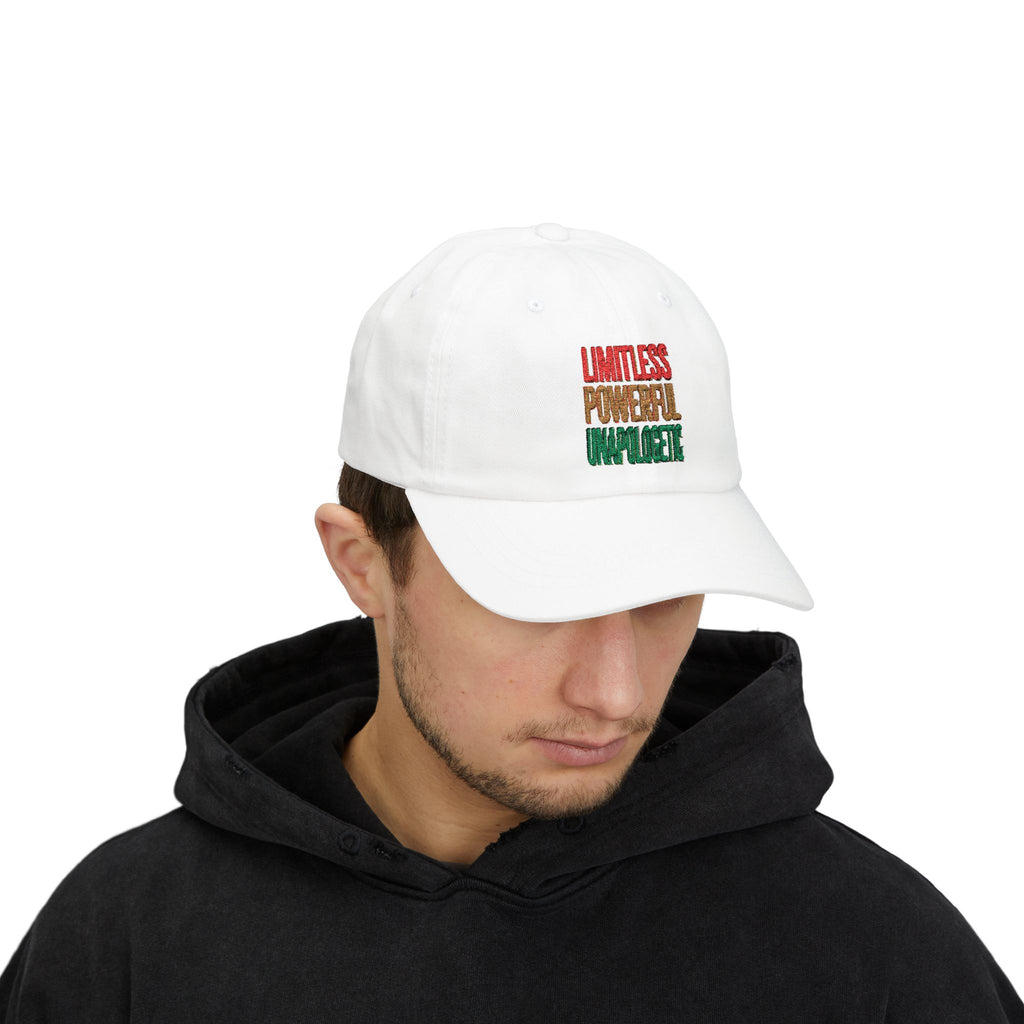 Dad Cap — "Limitless Powerful Unapologetic" Embroidered Inspirational Hat