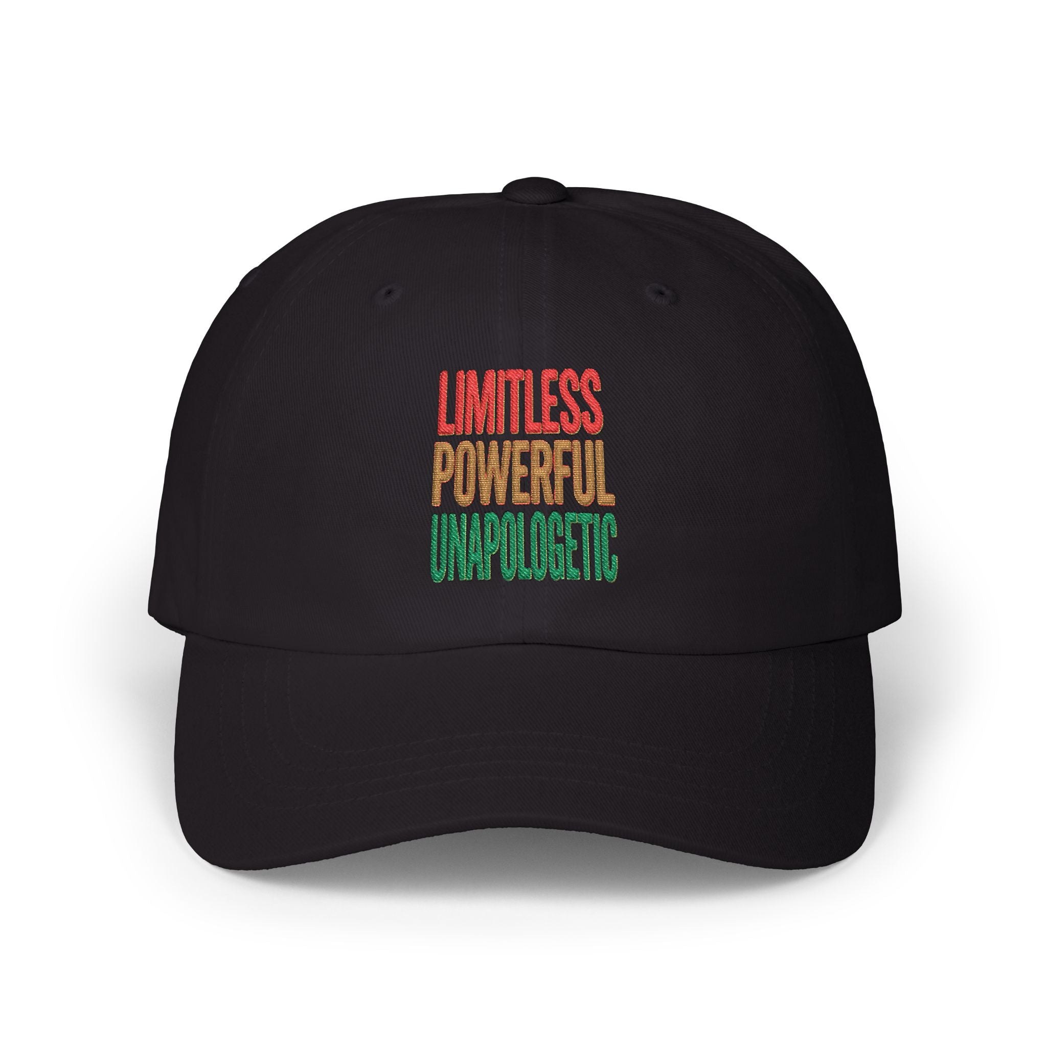 Dad Cap — "Limitless Powerful Unapologetic" Embroidered Inspirational Hat