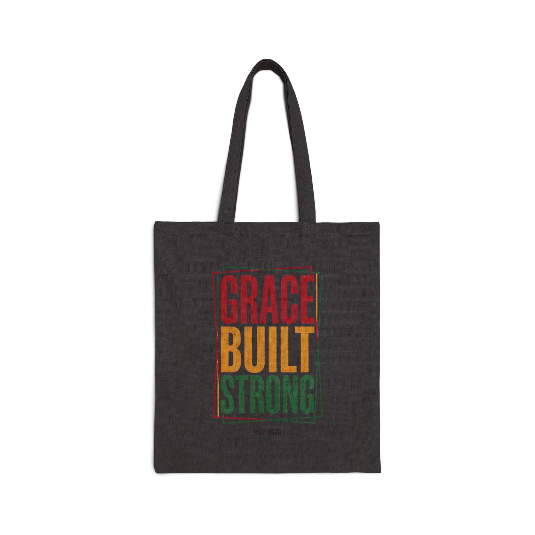 Grace Built Strong Tote | Juneteenth Pan-African Colors, Freedom Heritage