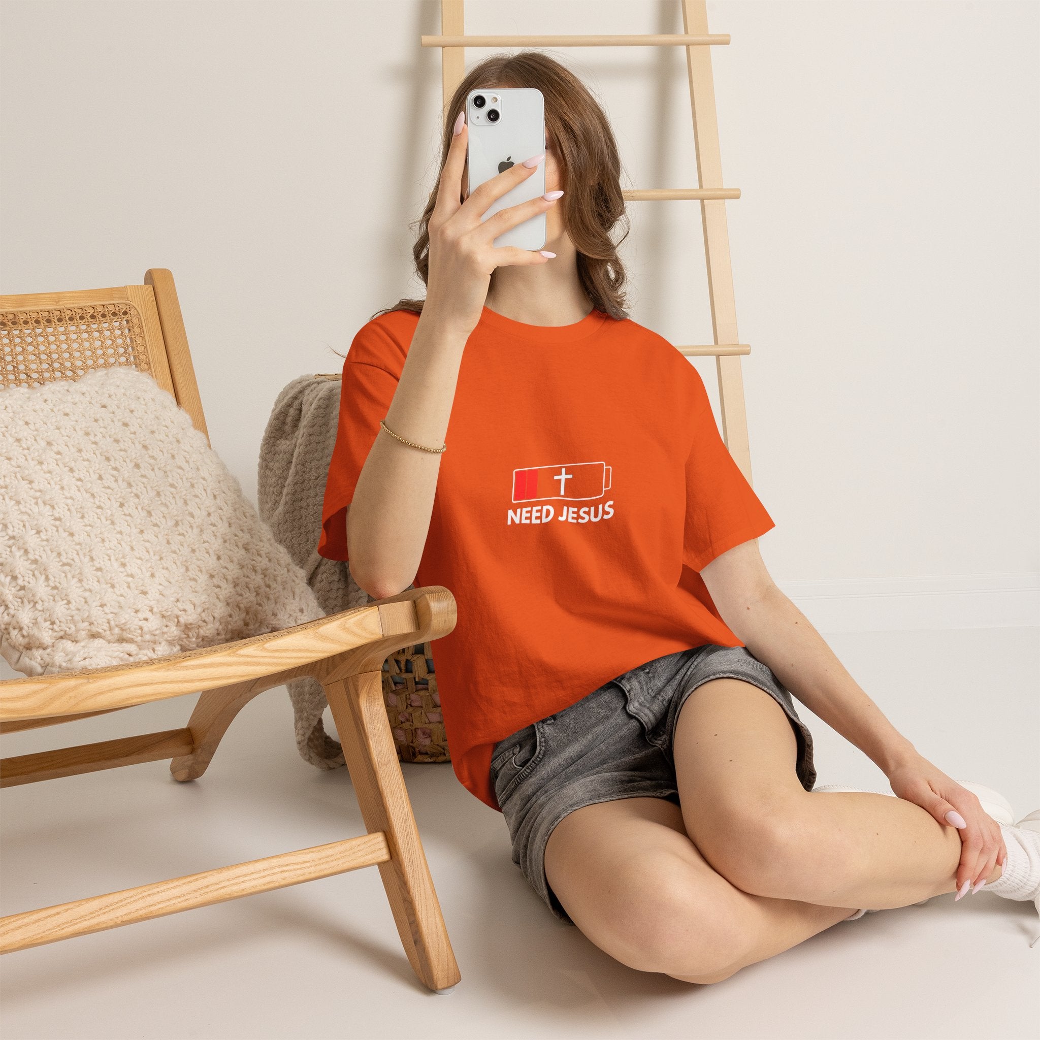 Need Jesus Low Battery Christian T-Shirt
