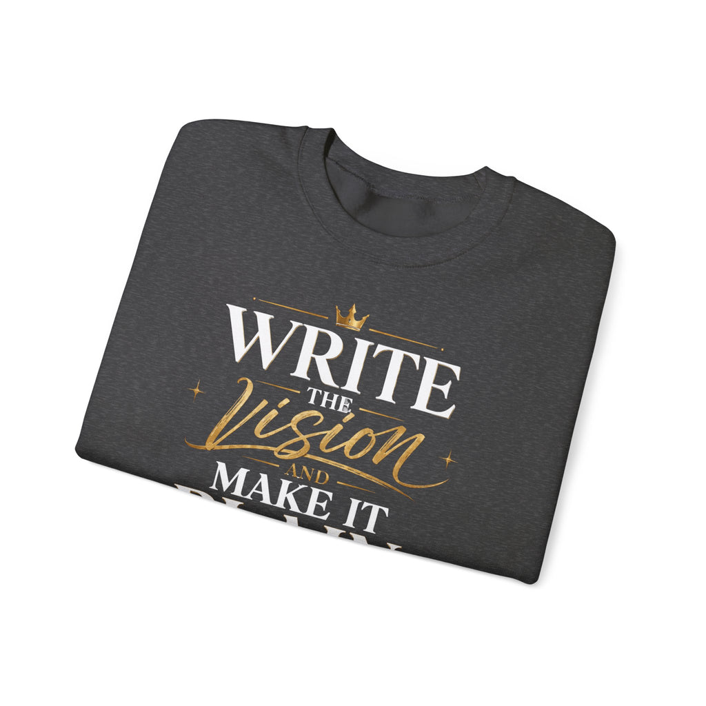 Write the Vision Crewneck Sweatshirt — Inspirational Christian Quote Pullover