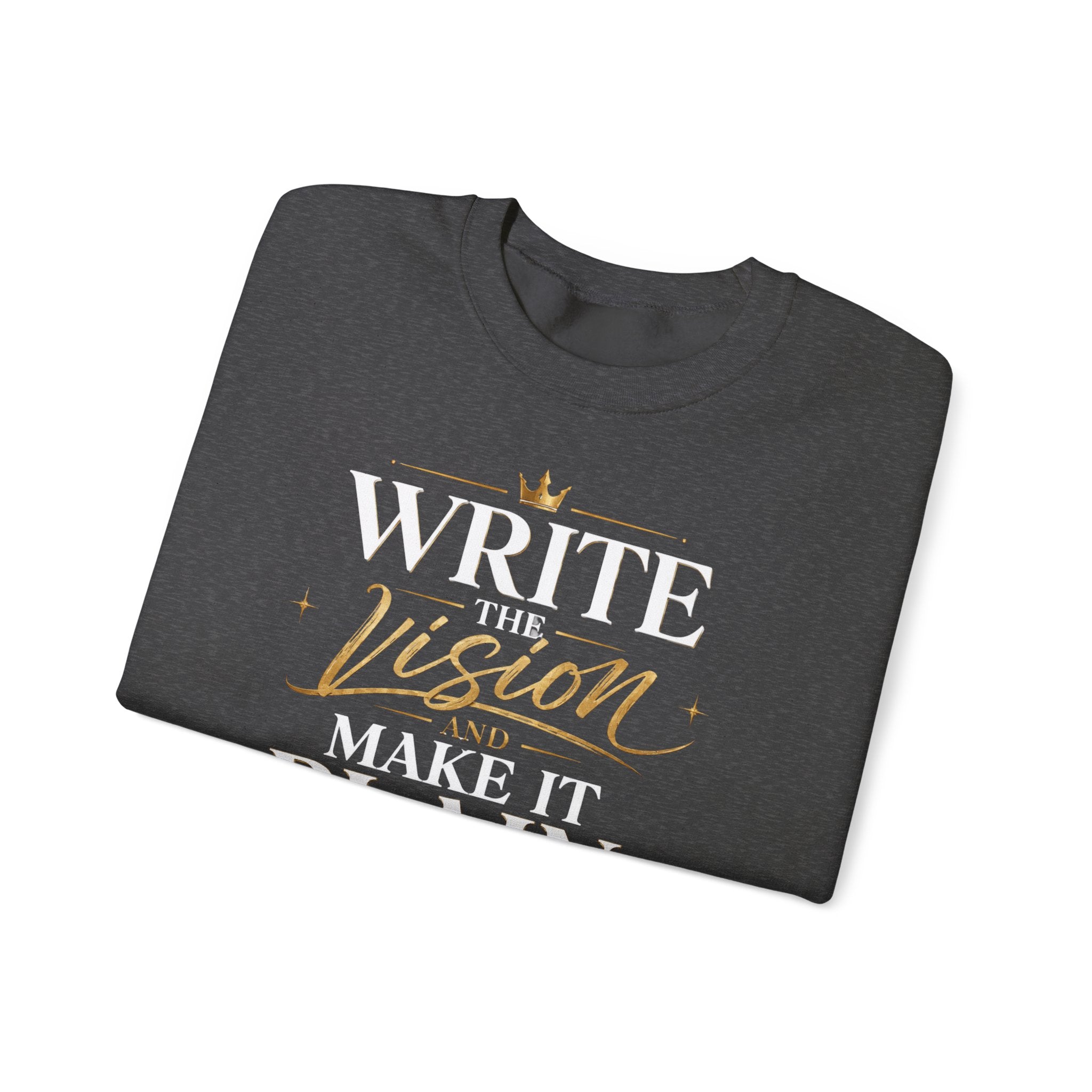 Write the Vision Crewneck Sweatshirt — Inspirational Christian Quote Pullover