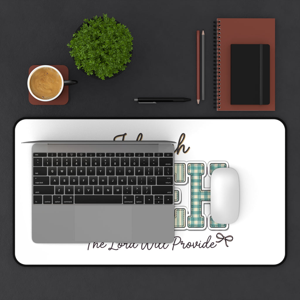 Jehovah Jireh Desk Mat — "The Lord Will Provide" Christian Office Desk Pad