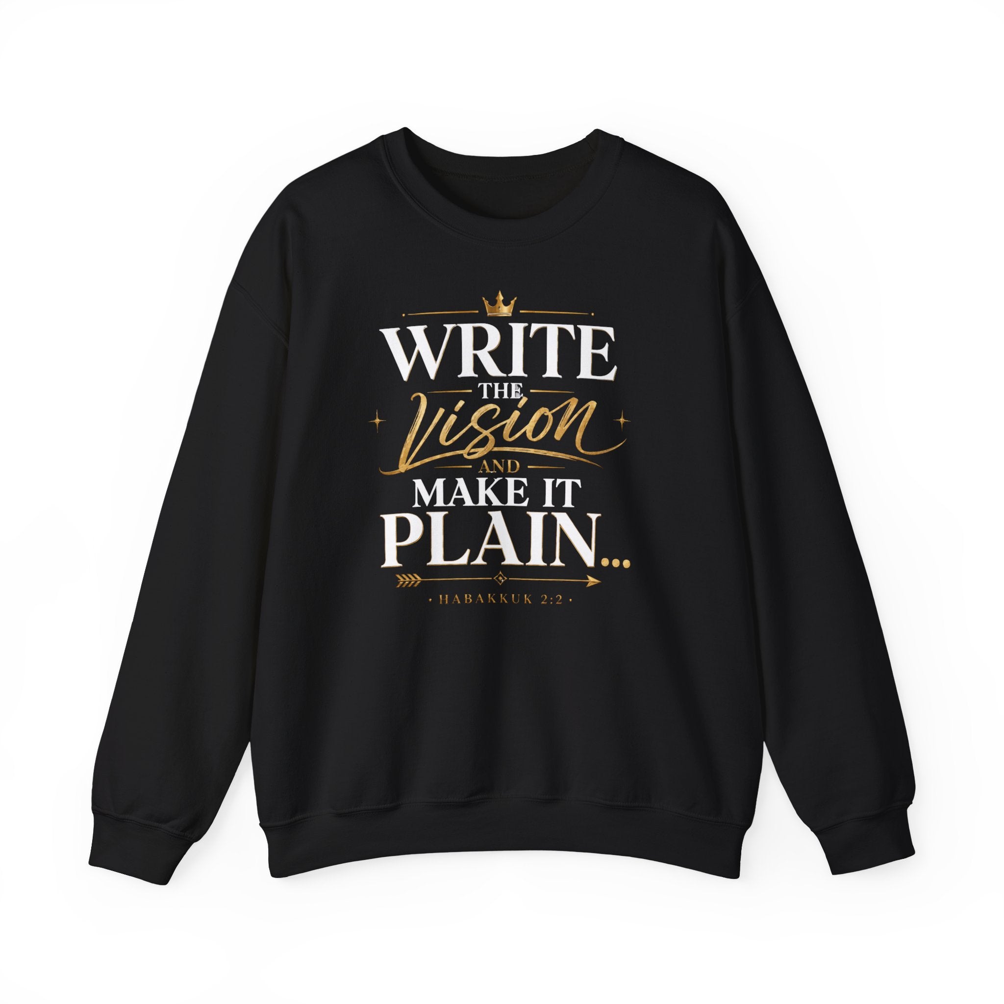 Write the Vision Crewneck Sweatshirt — Inspirational Christian Quote Pullover