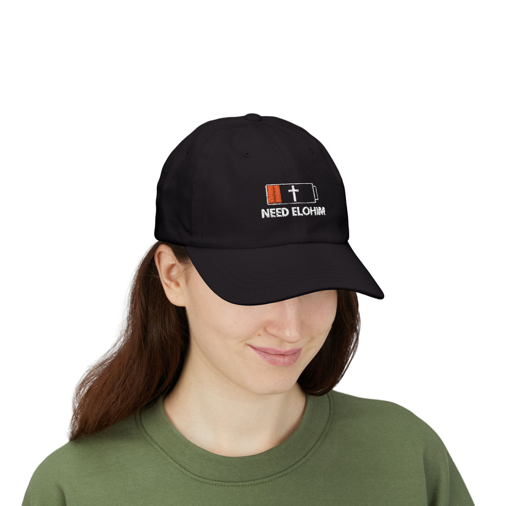 Need Elohim Dad Cap — Low Battery Faith Baseball Hat
