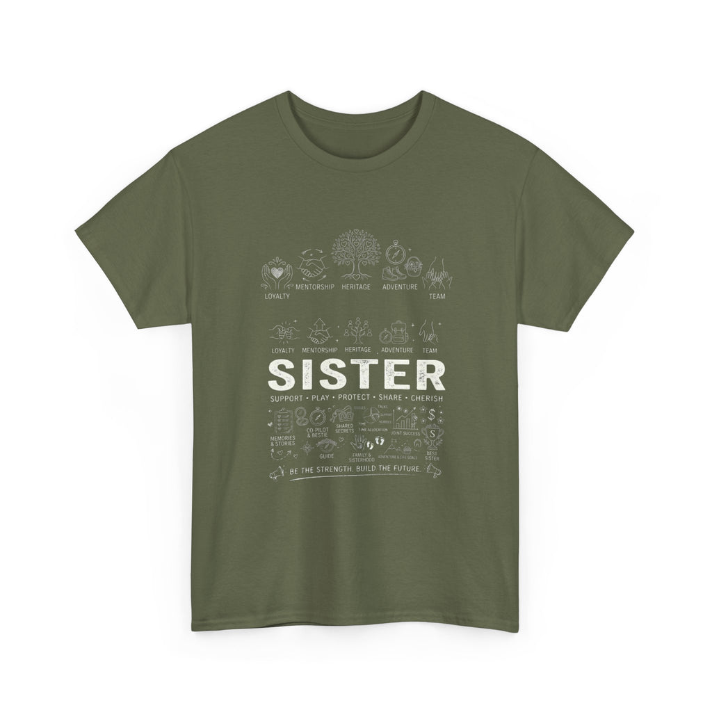 Sister Doodle T-Shirt — Cute Hand-Drawn Sister Gift Tee for Weddings & Birthdays