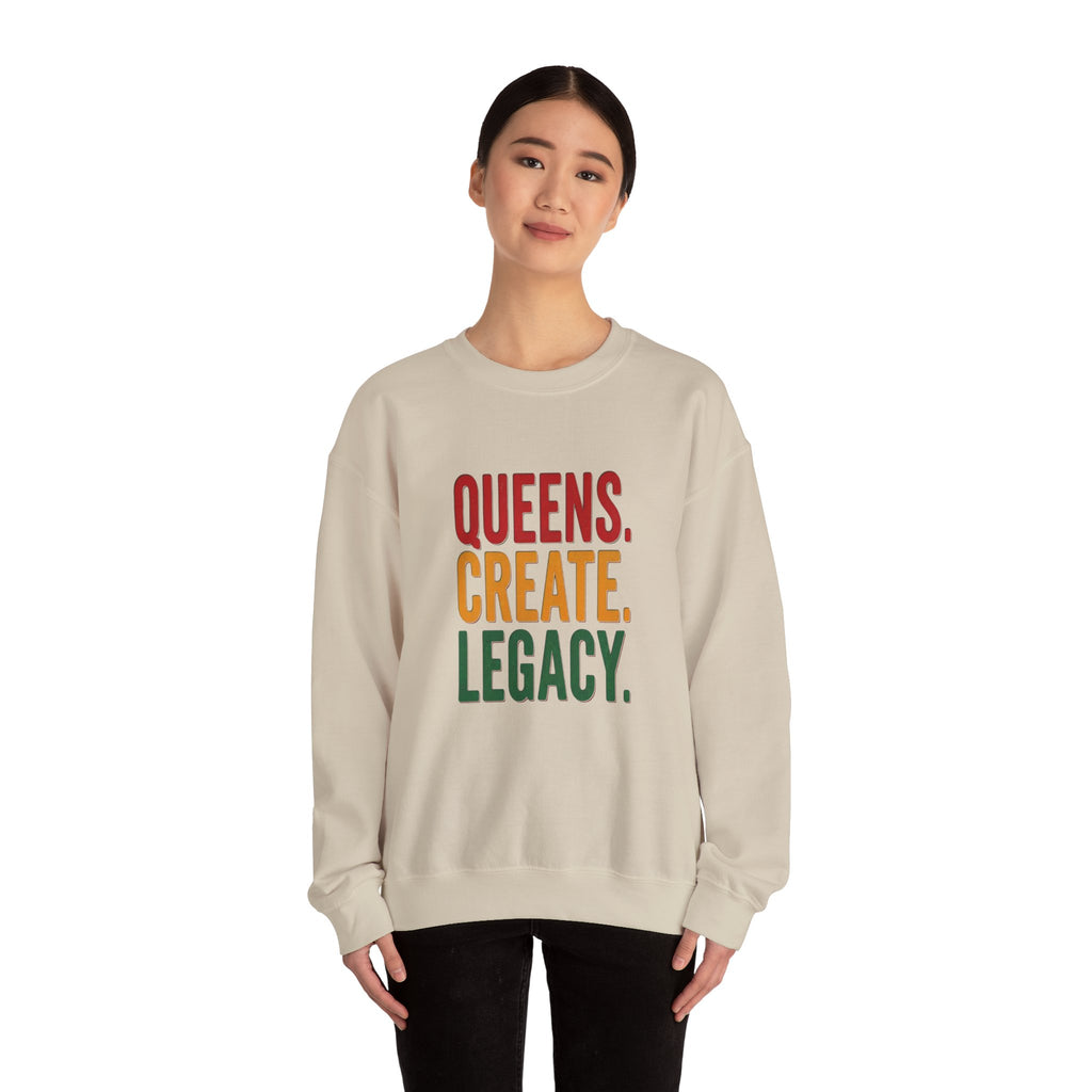 Queens Create Legacy Sweatshirt | Juneteenth Pan-African Colors, Black Pride