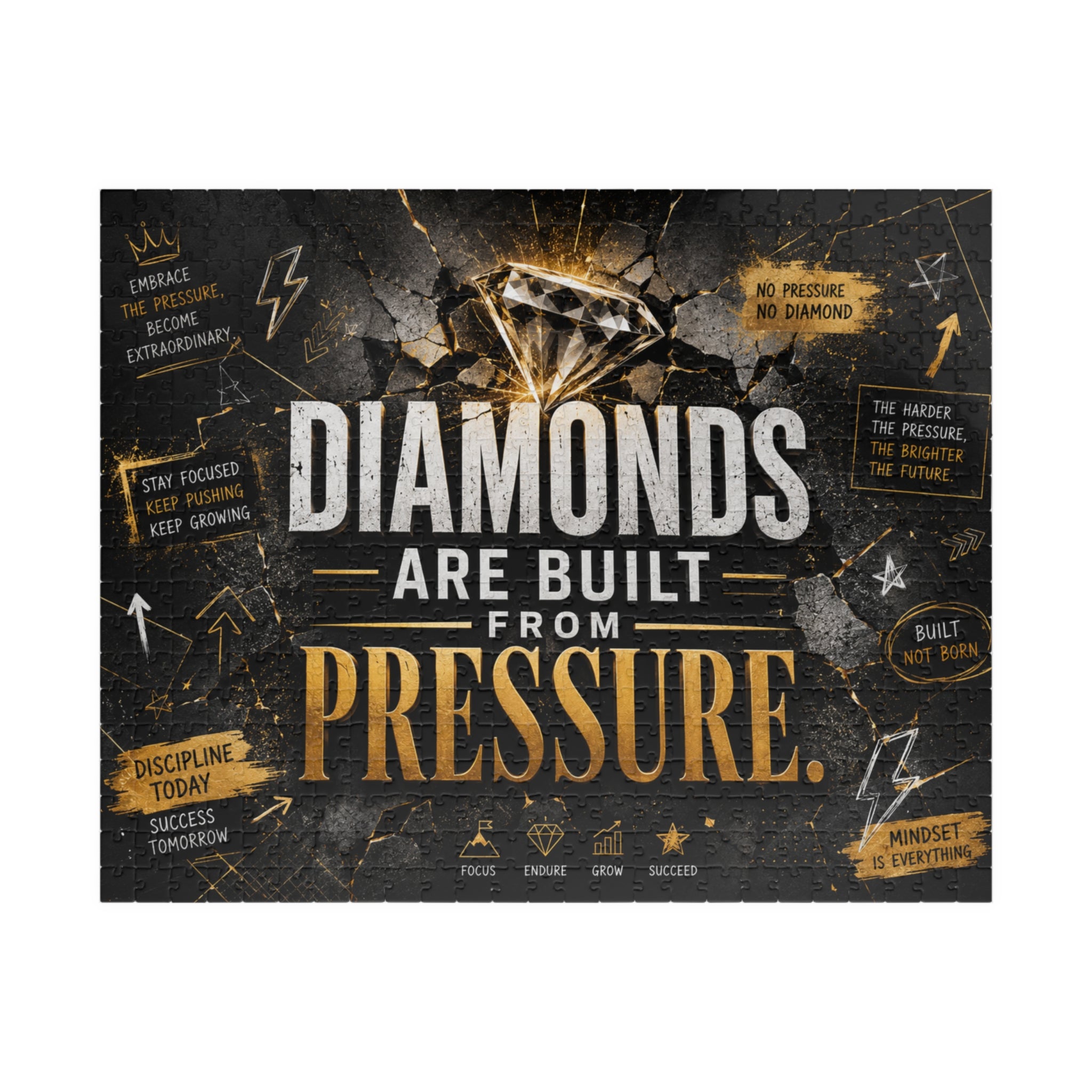 Diamonds Are Built From Pressure — Motivational Puzzle (520–1014 pcs)