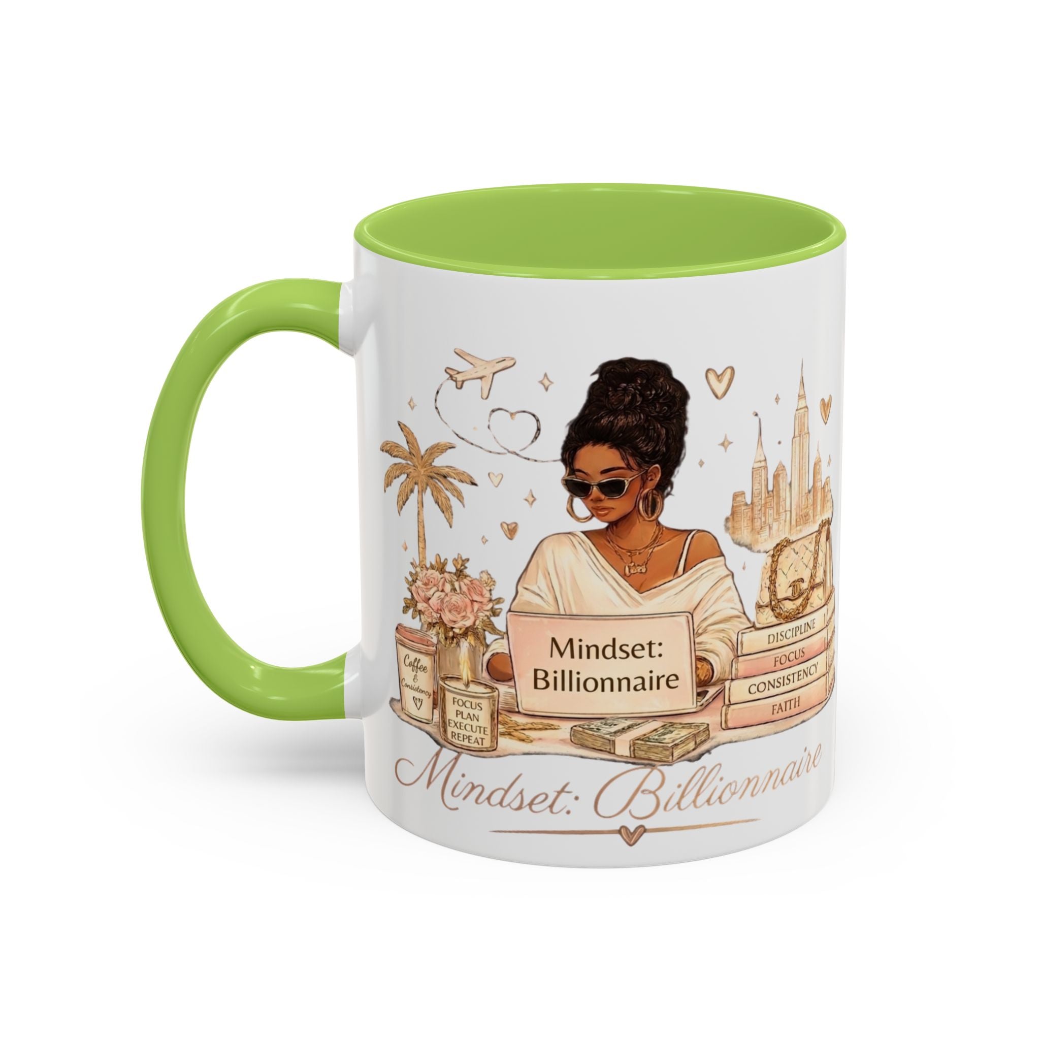 Mindset: Billionaire Accent Coffee Mug — Inspirational Luxury Travel Design (11/15 oz)