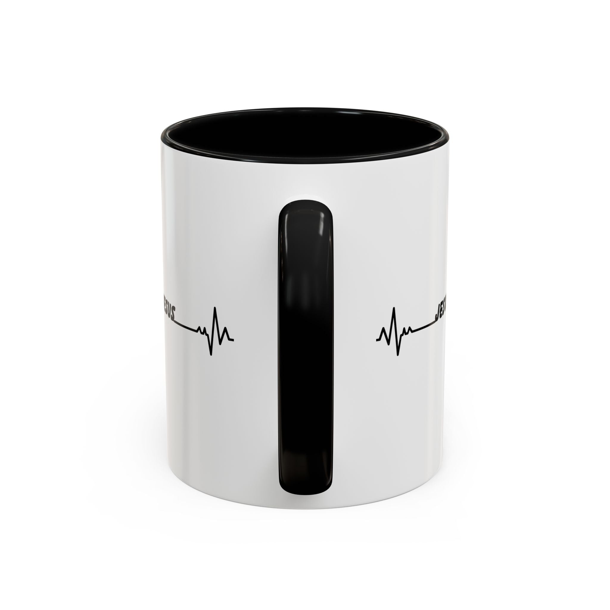 Jesus Heartbeat Accent Coffee Mug — Christian Faith Gift