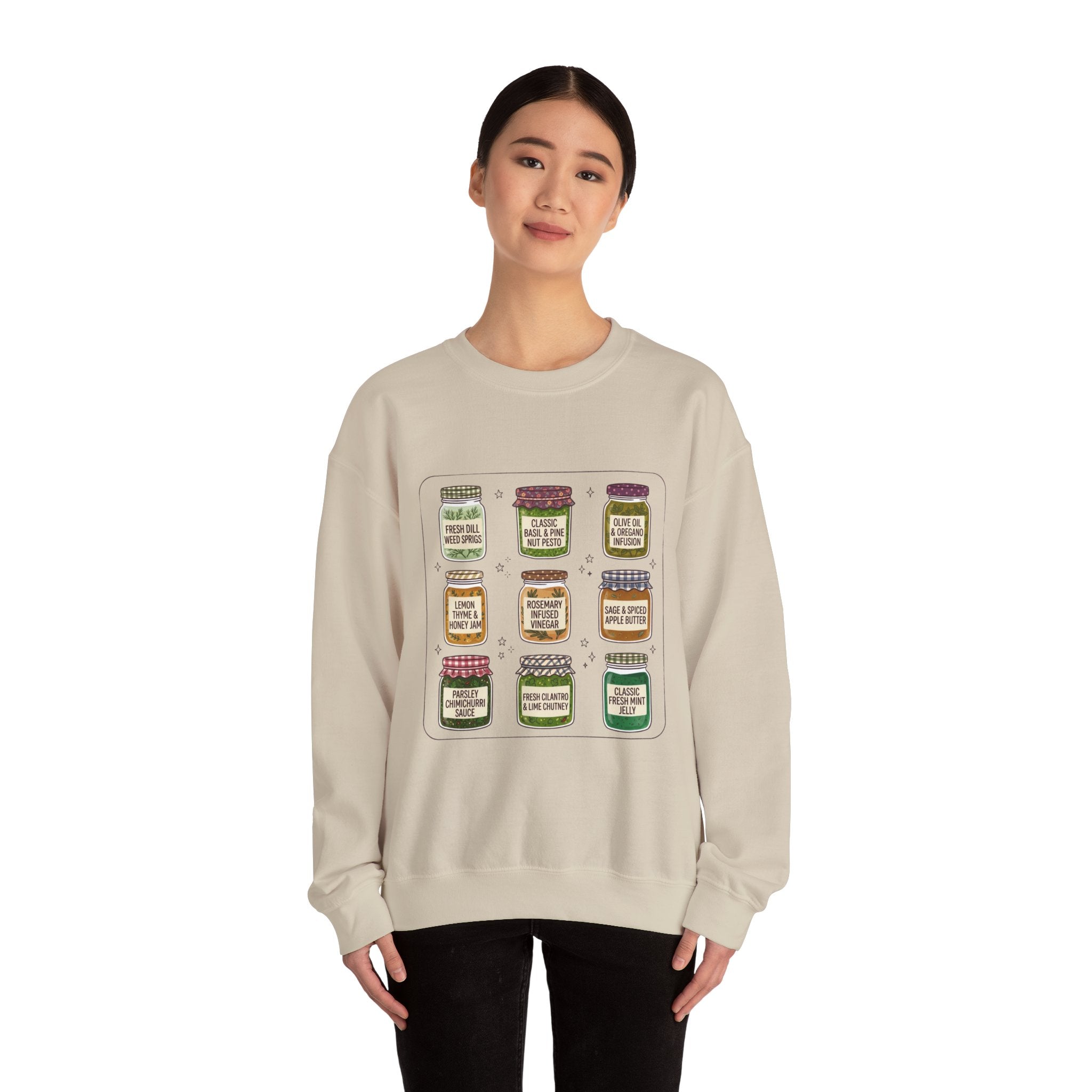 Vintage Jam Jar Illustration Sweatshirt | Retro Food Graphics, Hand-Drawn Diner Style