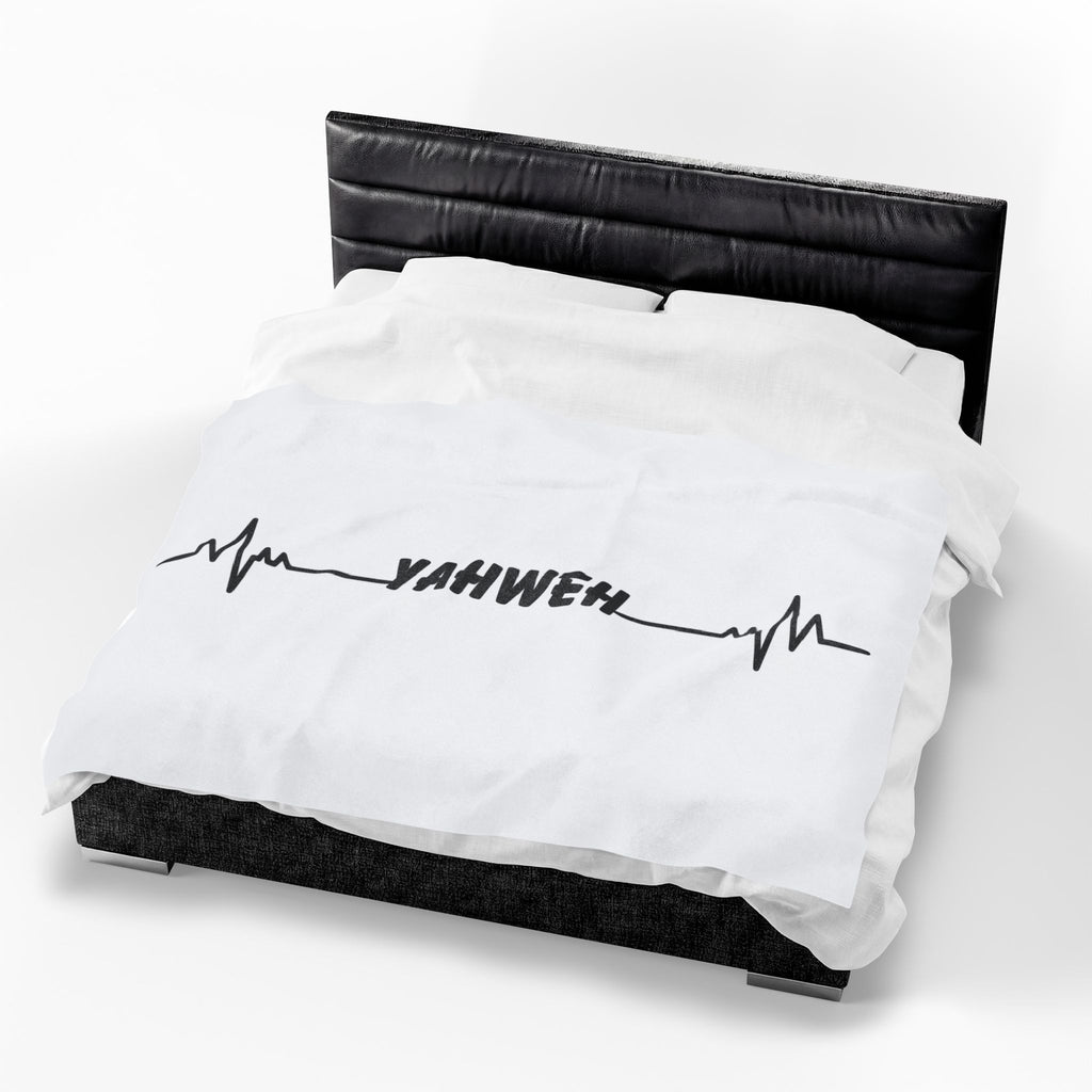 Yahweh Heartbeat Velveteen Plush Blanket — Religious Scripture Comfort Throw