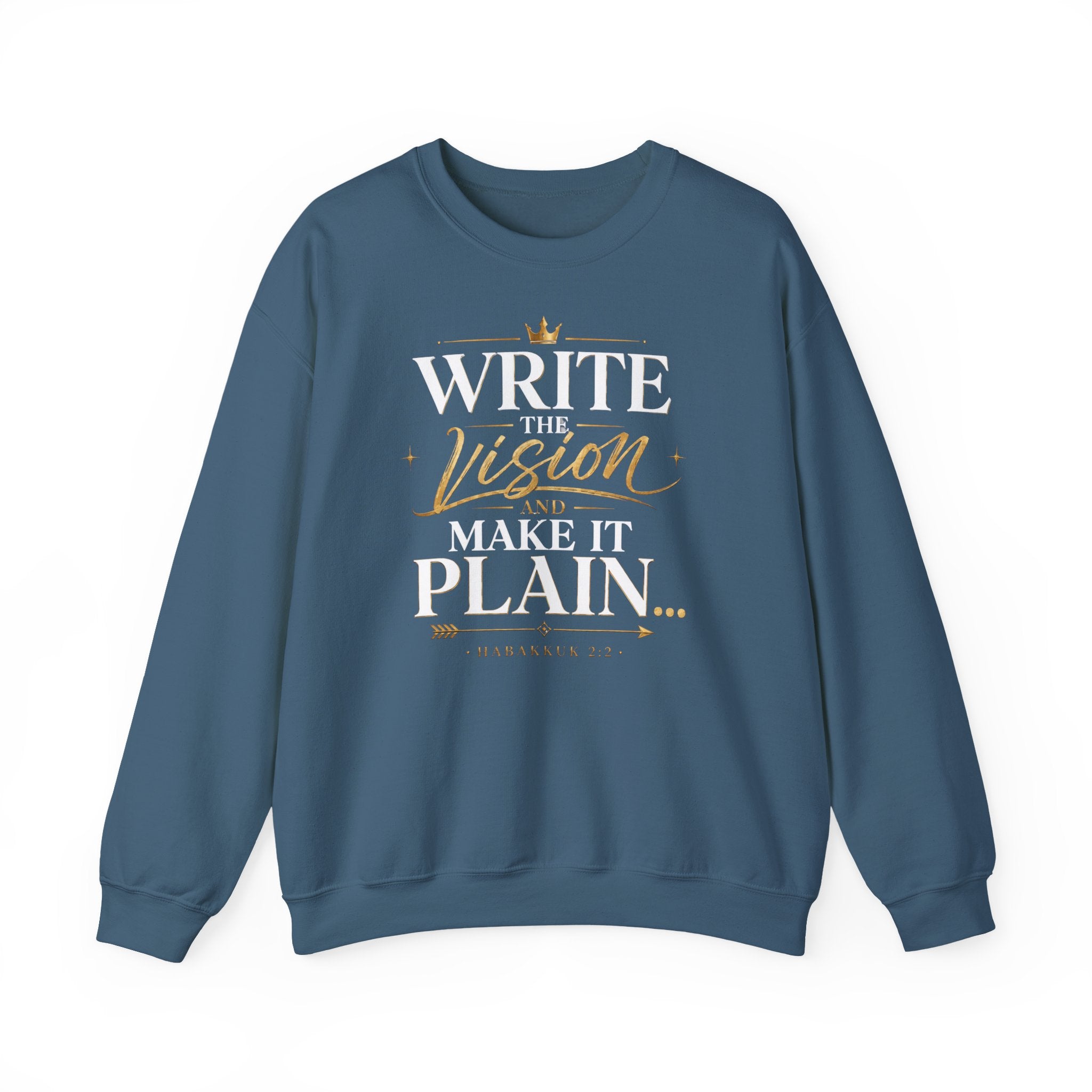 Write the Vision Crewneck Sweatshirt — Inspirational Christian Quote Pullover