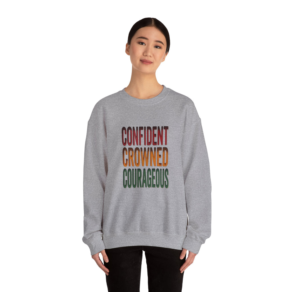 Confident Crowned Courageous Sweatshirt | Juneteenth Pan-African 1865 Freedom