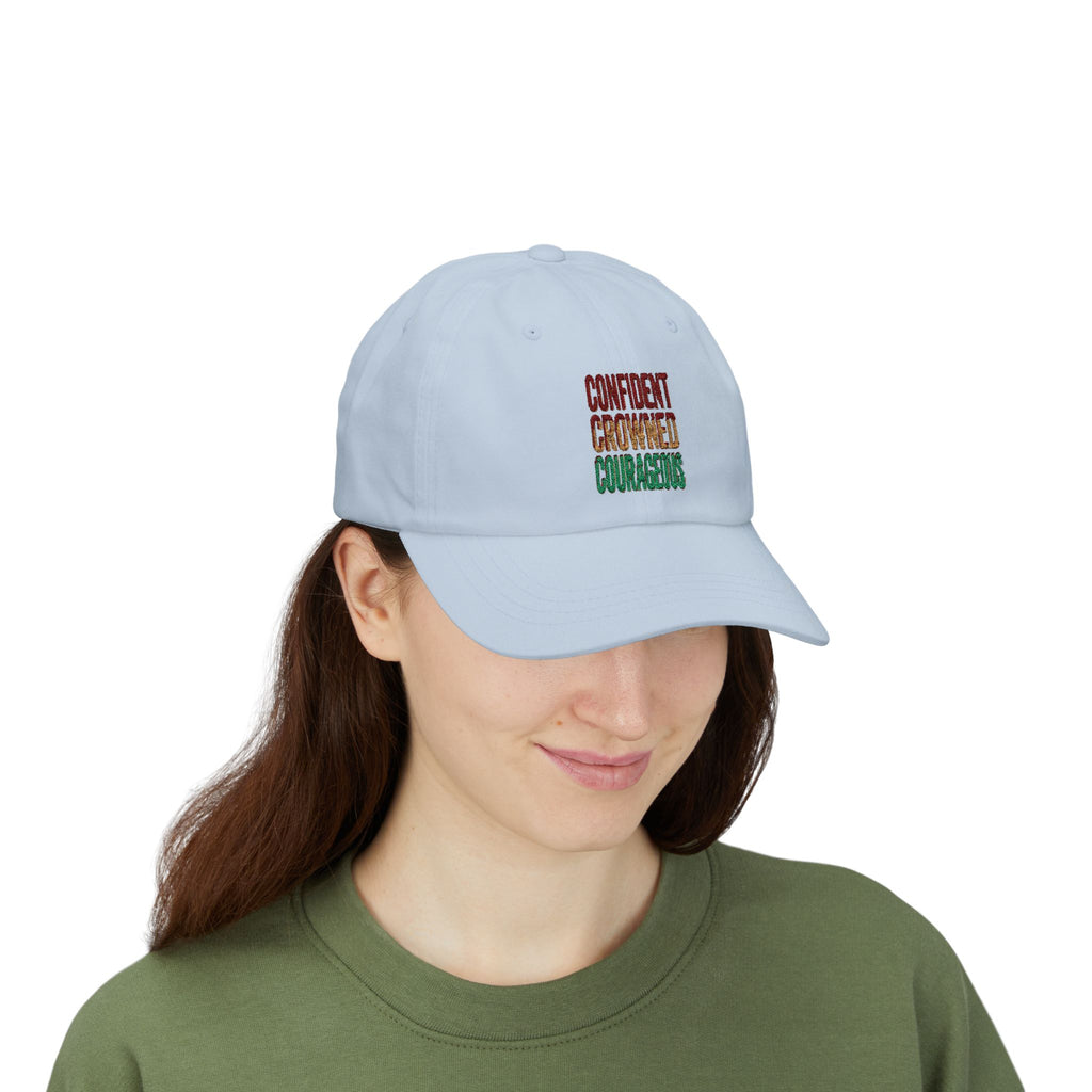 Classic Dad Cap — "Confident Crowned Courageous" Embroidered Inspirational Hat