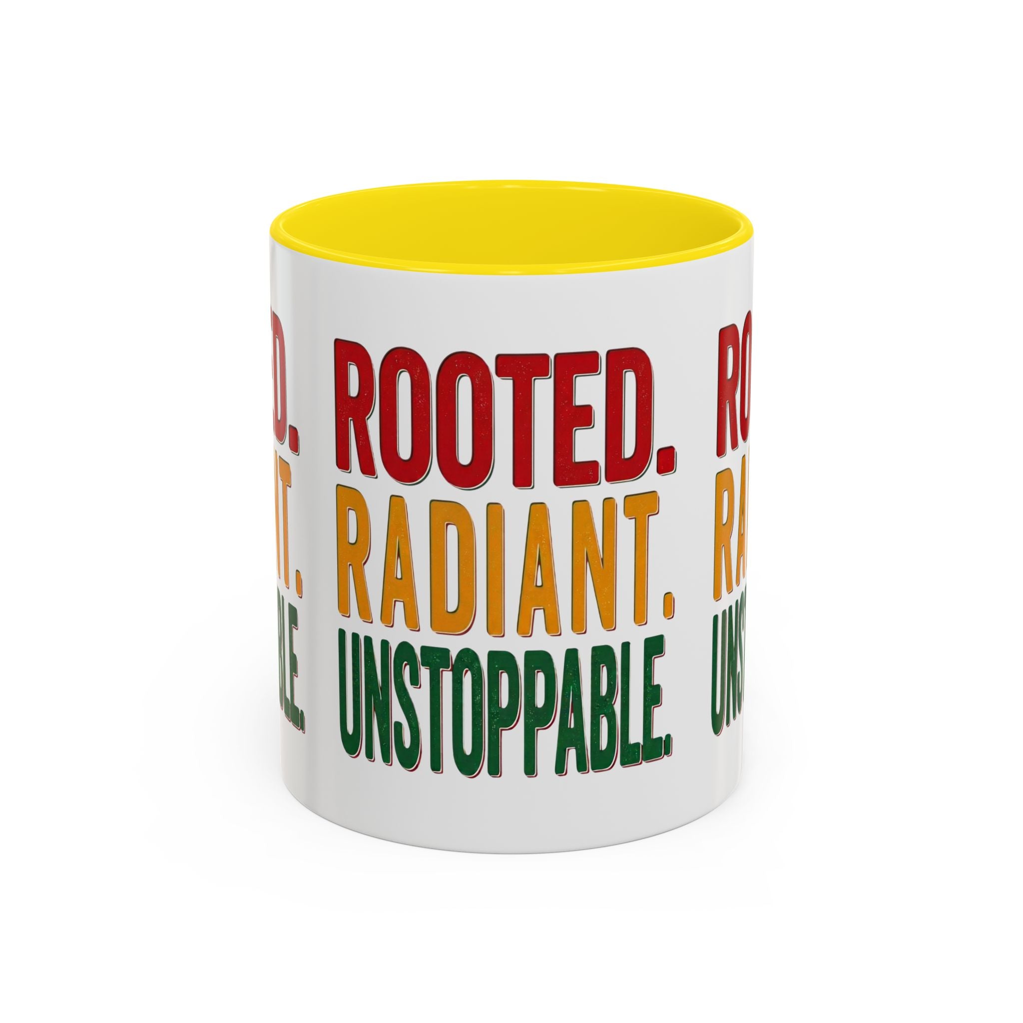 Rooted Radiant Unstoppable Accent Coffee Mug — Empowerment Message 11/15oz