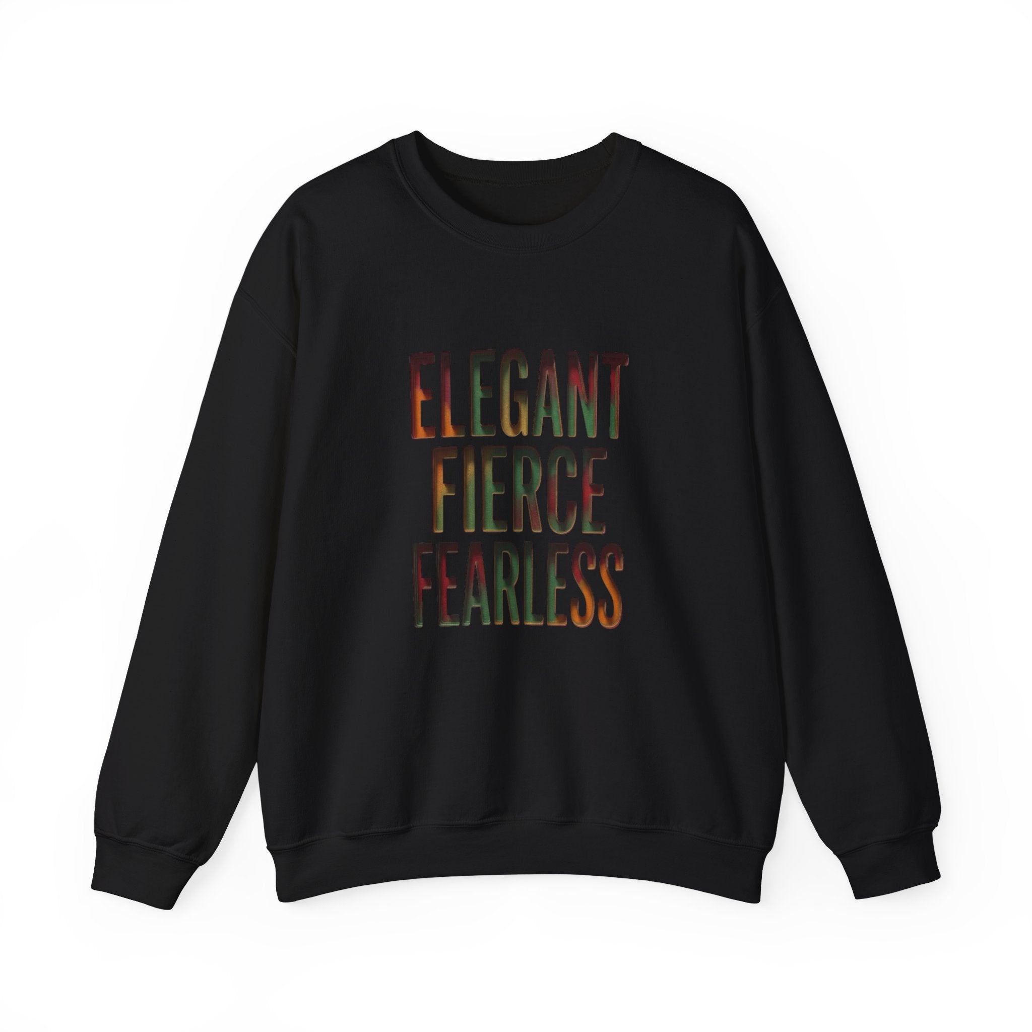 Elegant Fierce Fearless Crewneck Sweatshirt | Juneteenth Pan-African Typography 1865