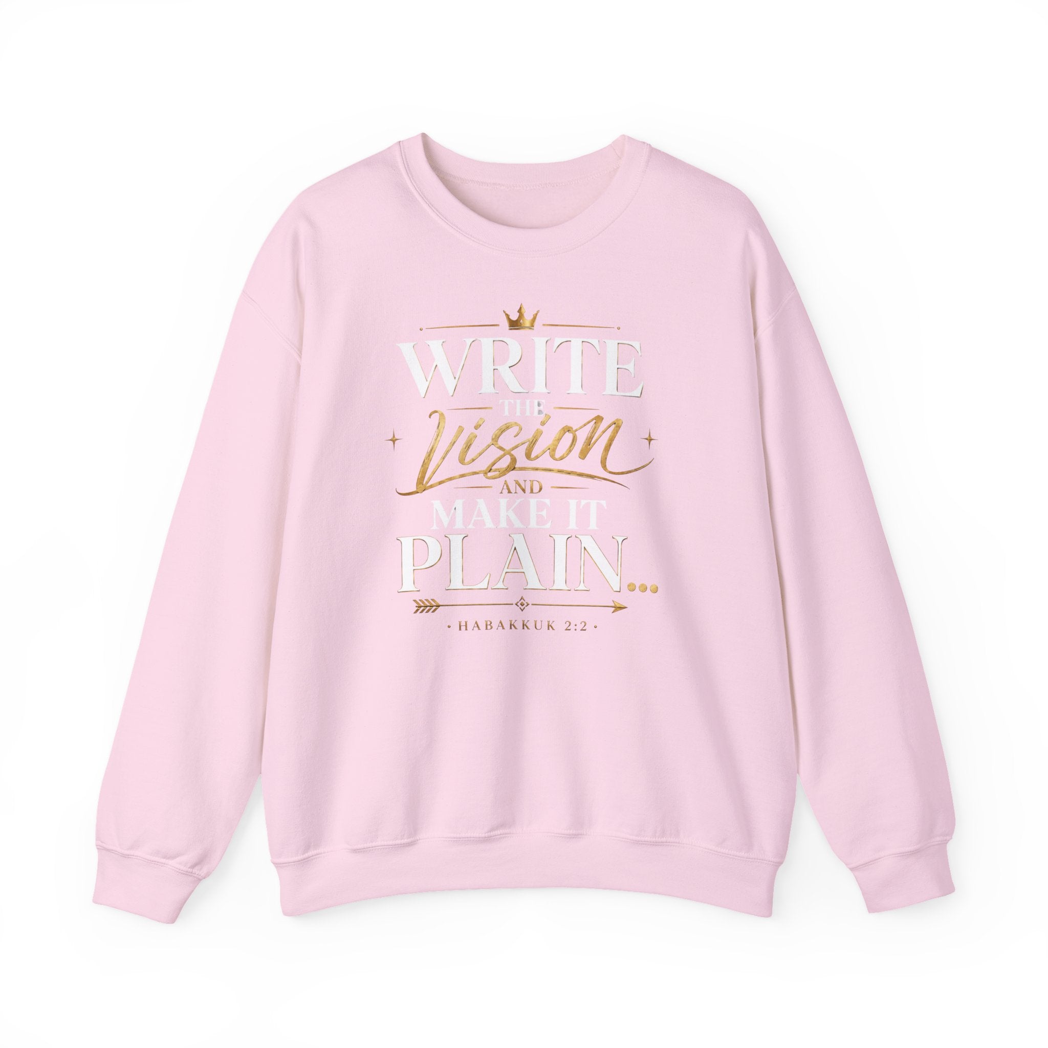 Write the Vision Crewneck Sweatshirt — Inspirational Christian Quote Pullover