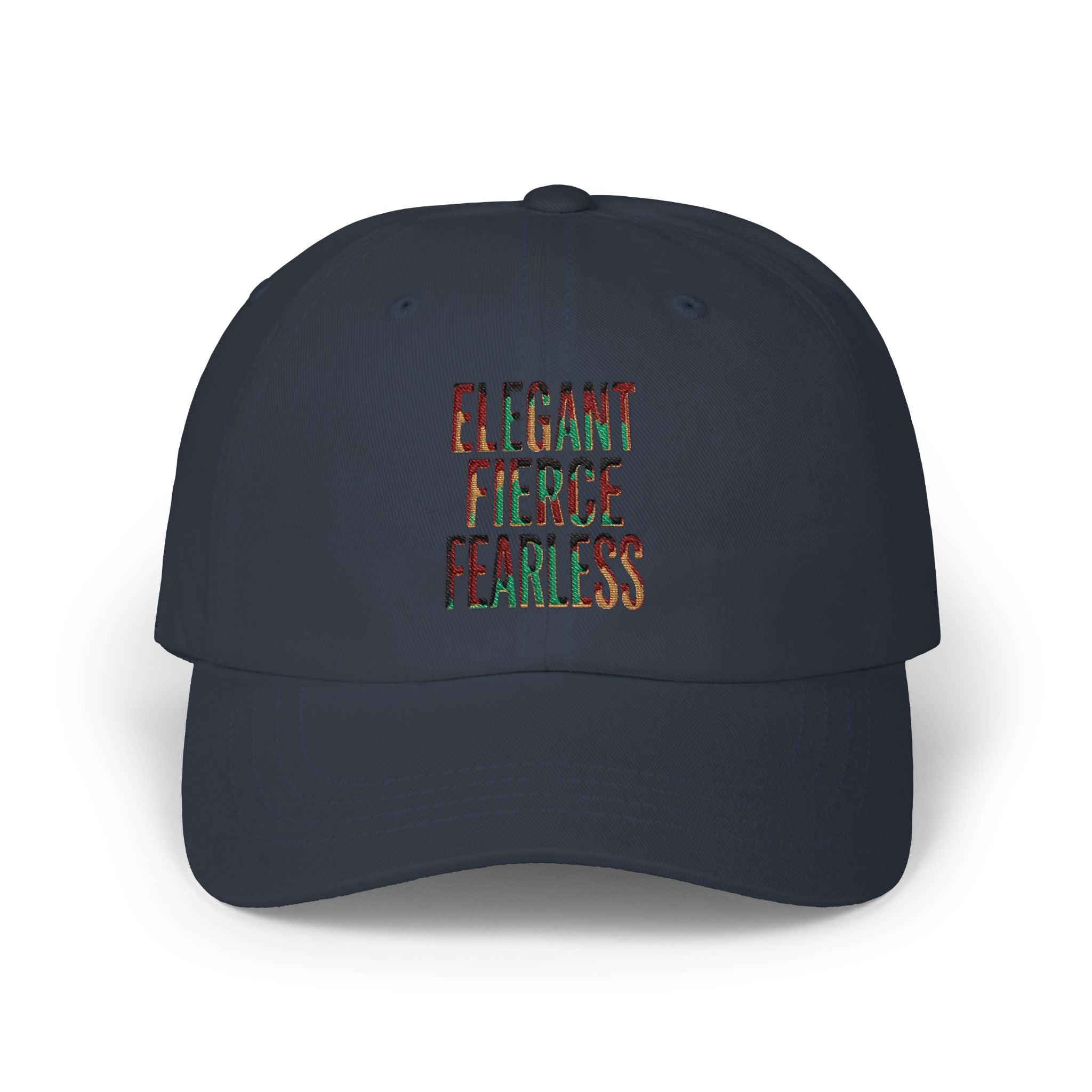 Dad Cap — Elegant Fierce Fearless Floral Embroidered Hat