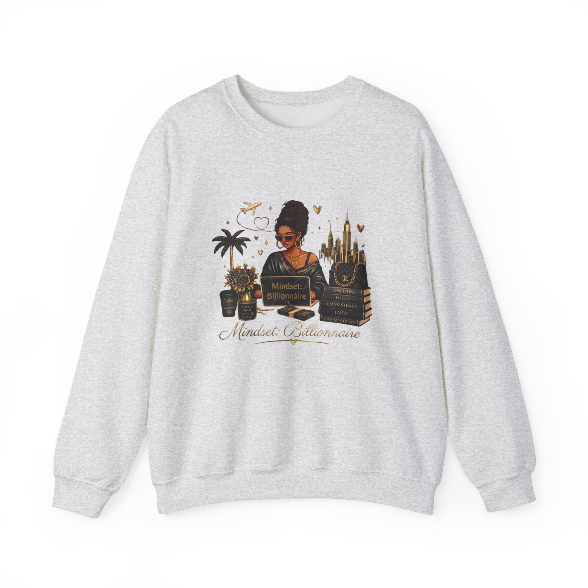 Mindset Billionaire Sweatshirt — Inspirational Cozy Crewneck for Women