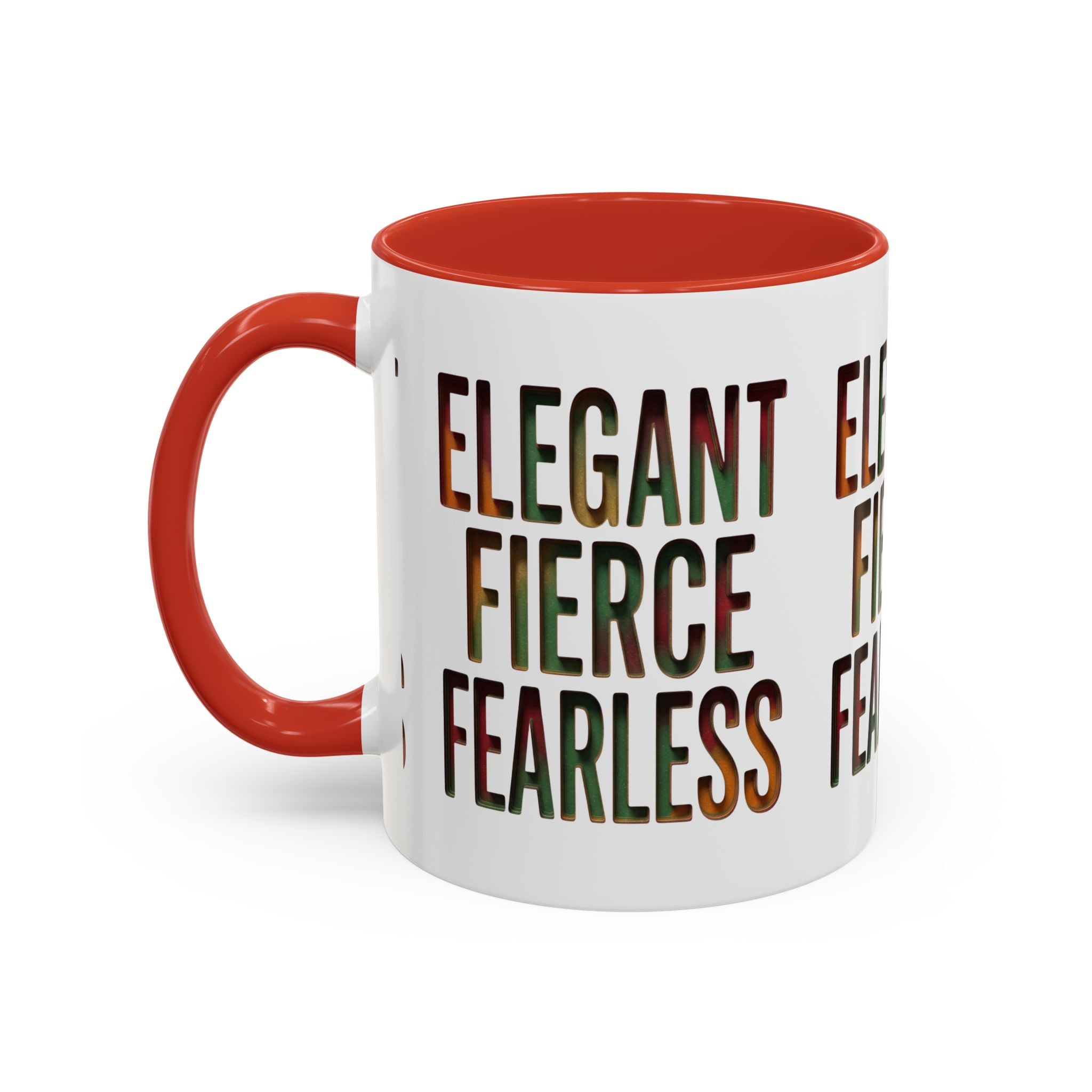 Elegant Fierce Fearless Coffee Mug — Inspirational Accent Mug (11/15oz)
