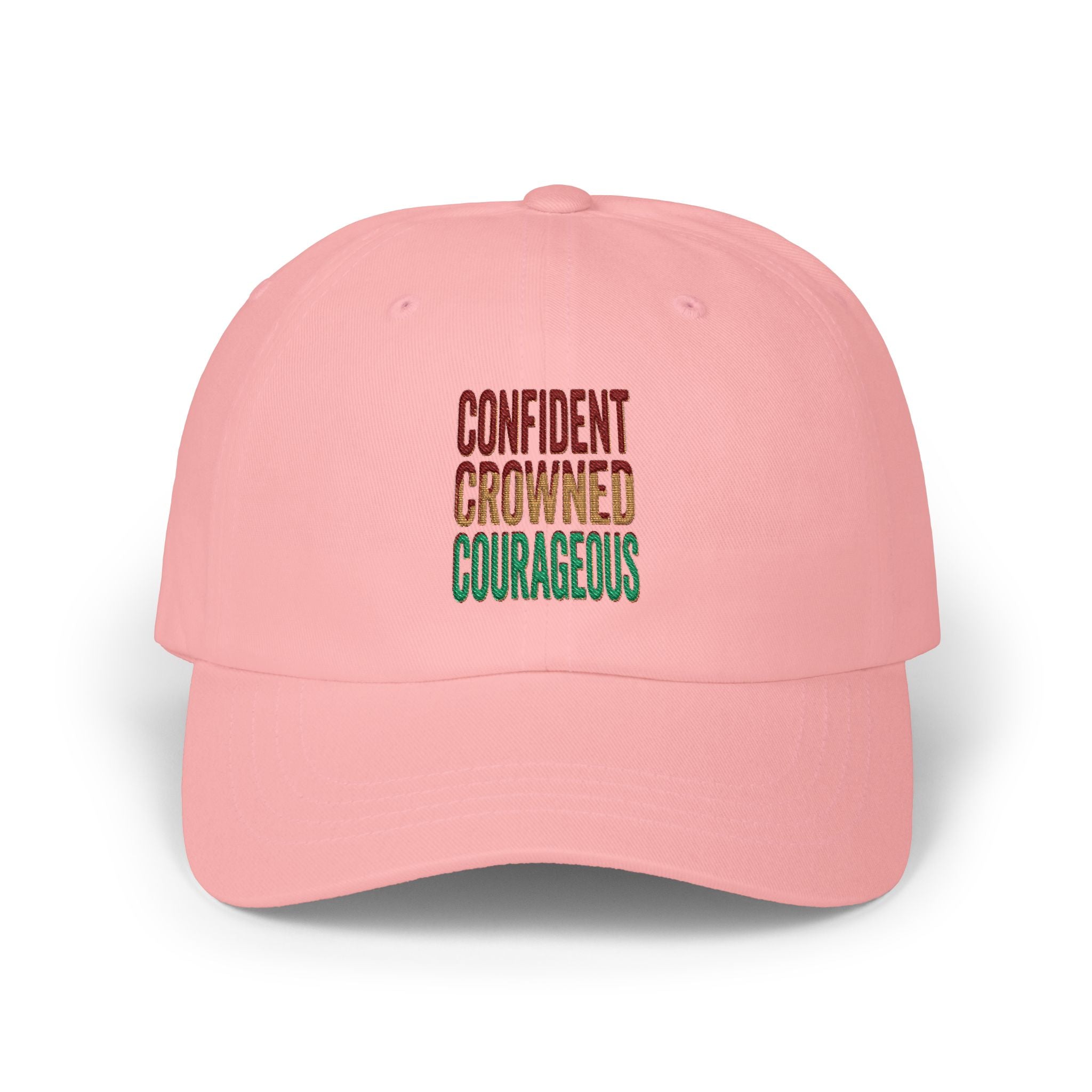 Classic Dad Cap — "Confident Crowned Courageous" Embroidered Inspirational Hat