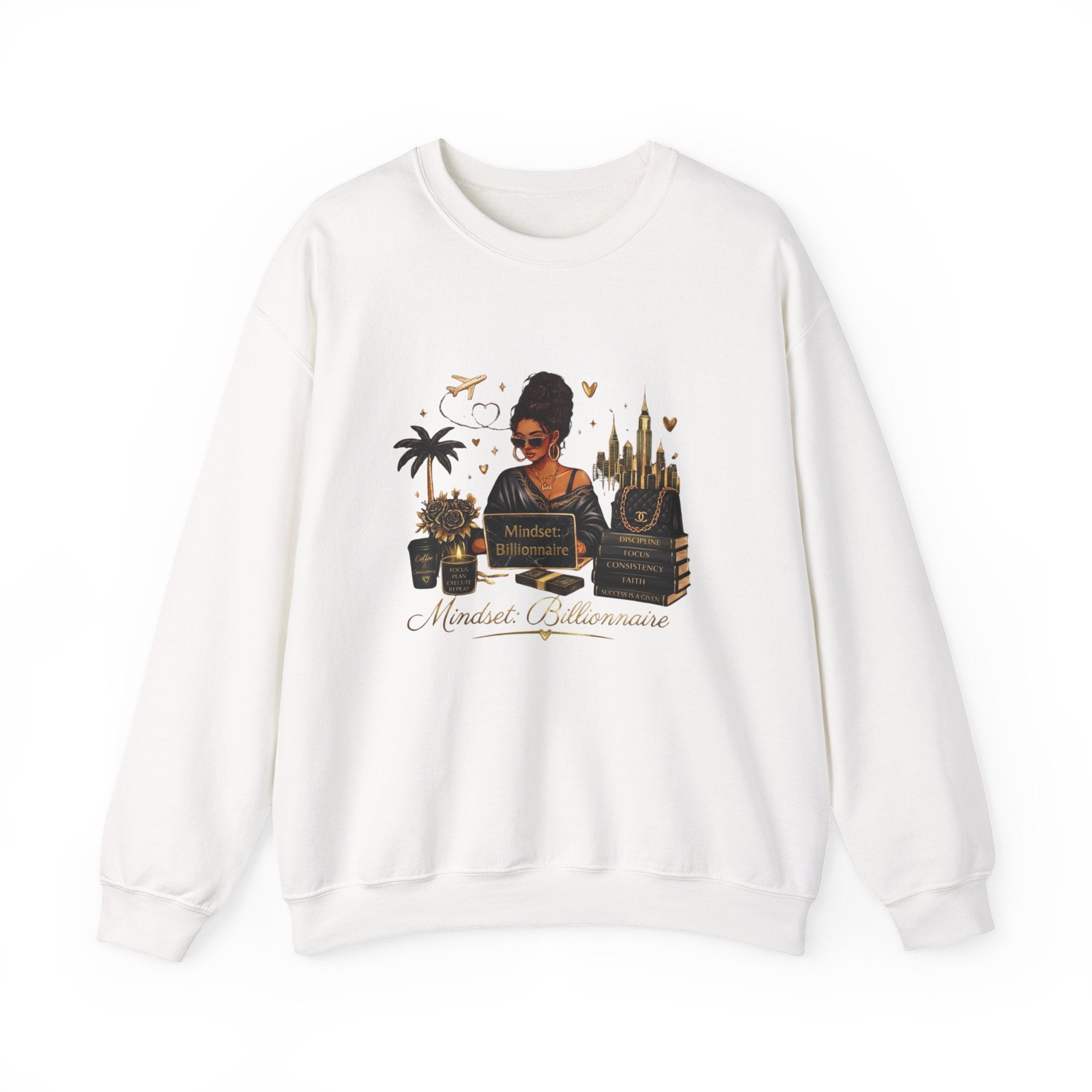 Mindset Billionaire Sweatshirt — Inspirational Cozy Crewneck for Women
