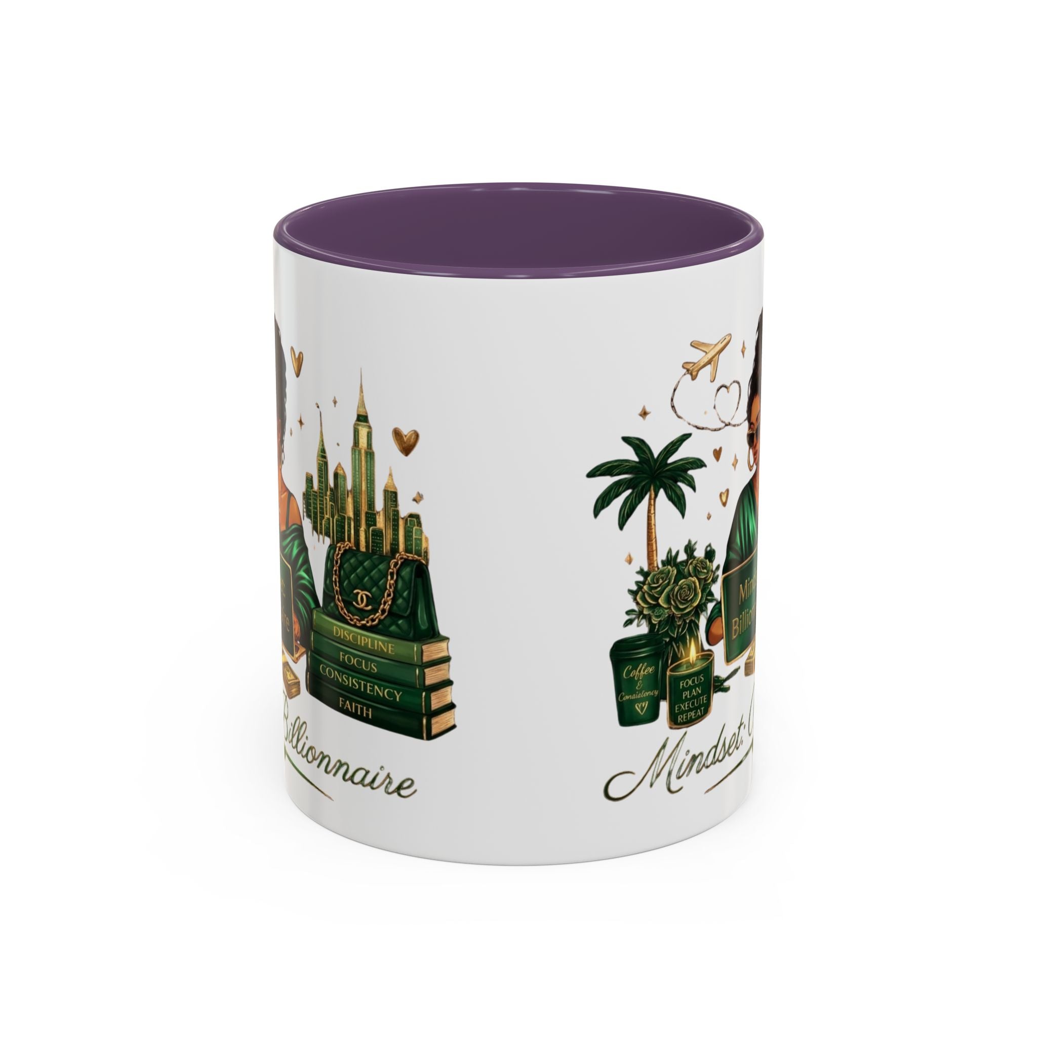 Mindset: Billionaire Accent Coffee Mug — Inspirational Black Woman Design