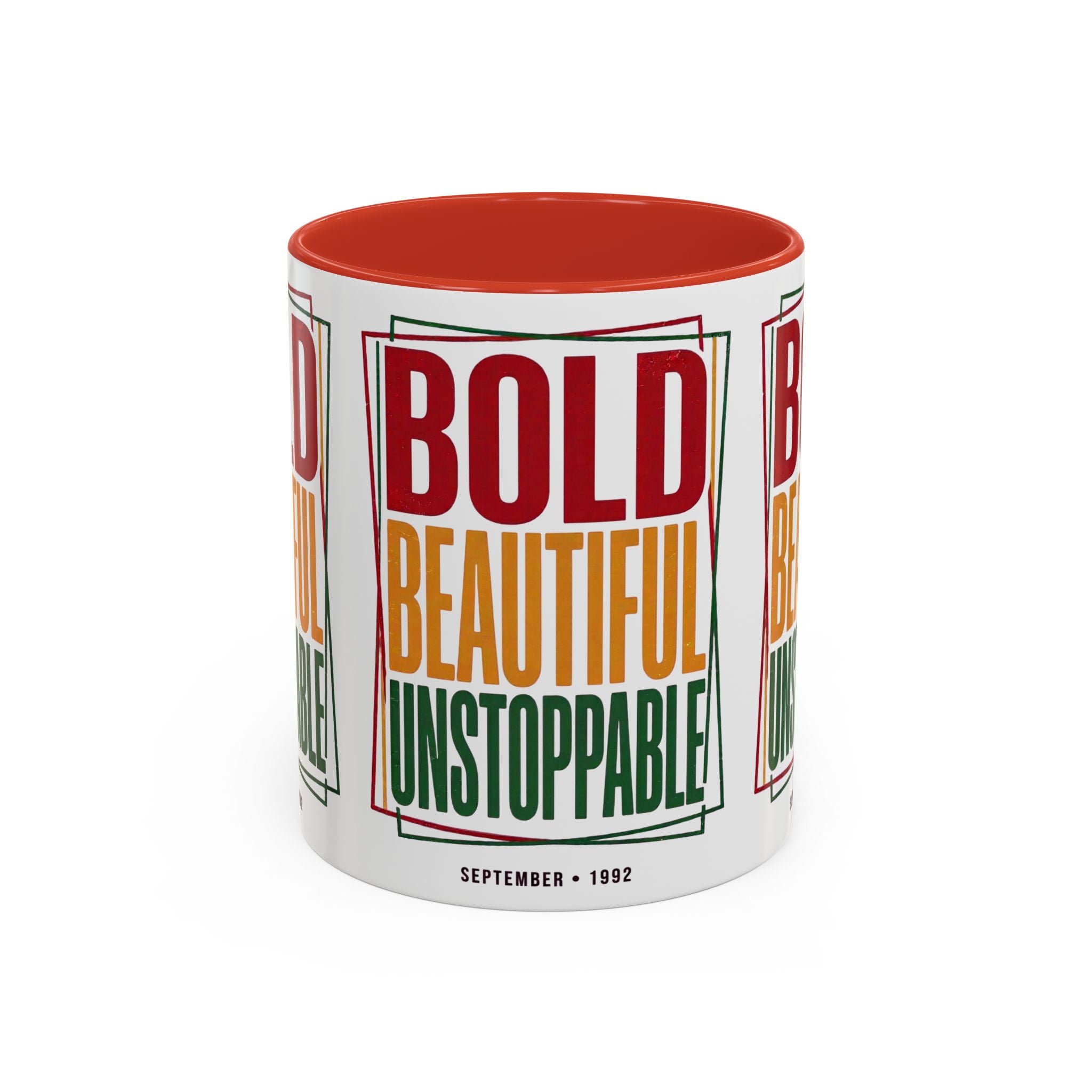 Bold Beautiful Unstoppable Accent Coffee Mug — Motivational Inspirational Gift (11/15oz)