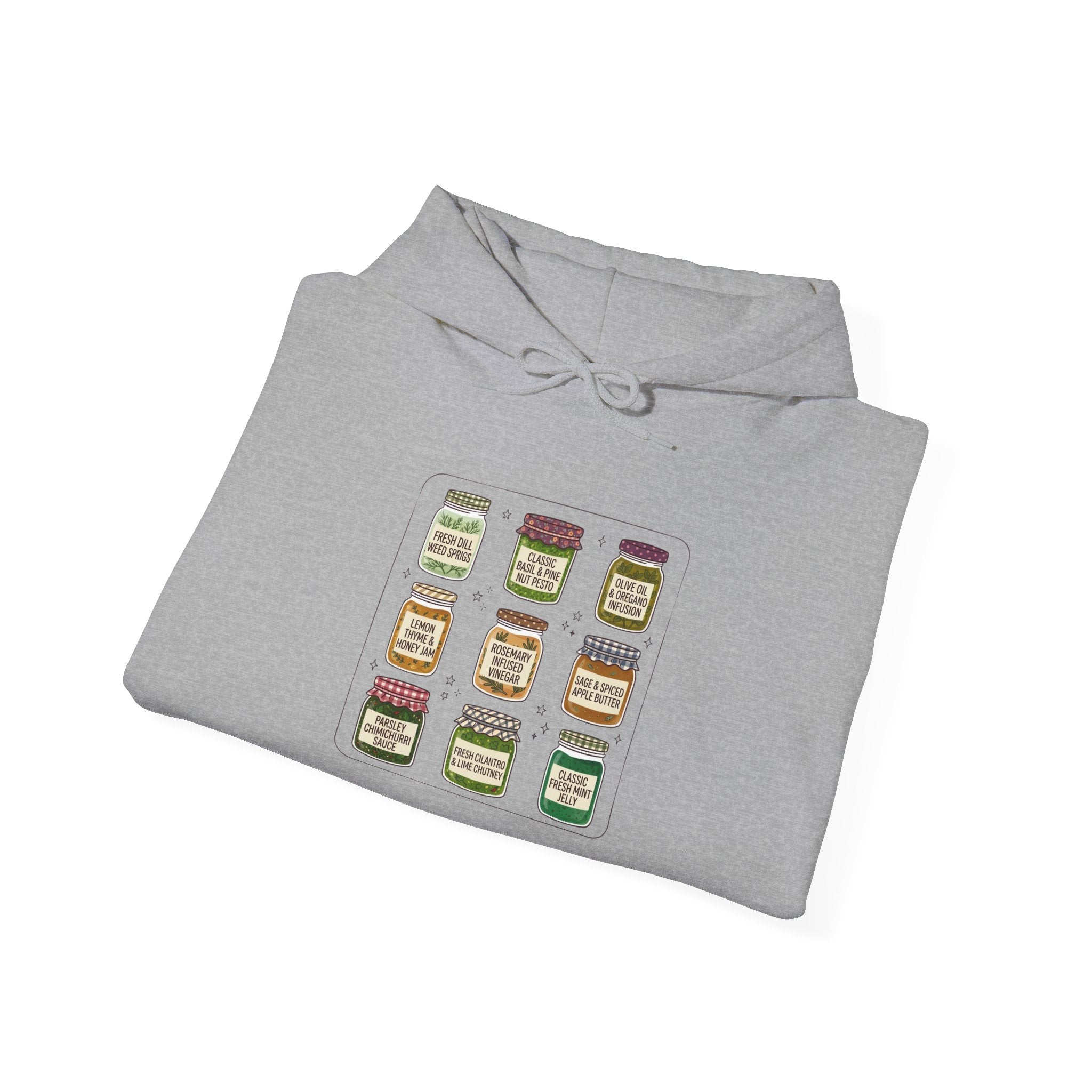 Retro Jam Jar Grid Hoodie | Vintage Food Graphics, Nostalgic Diner Style