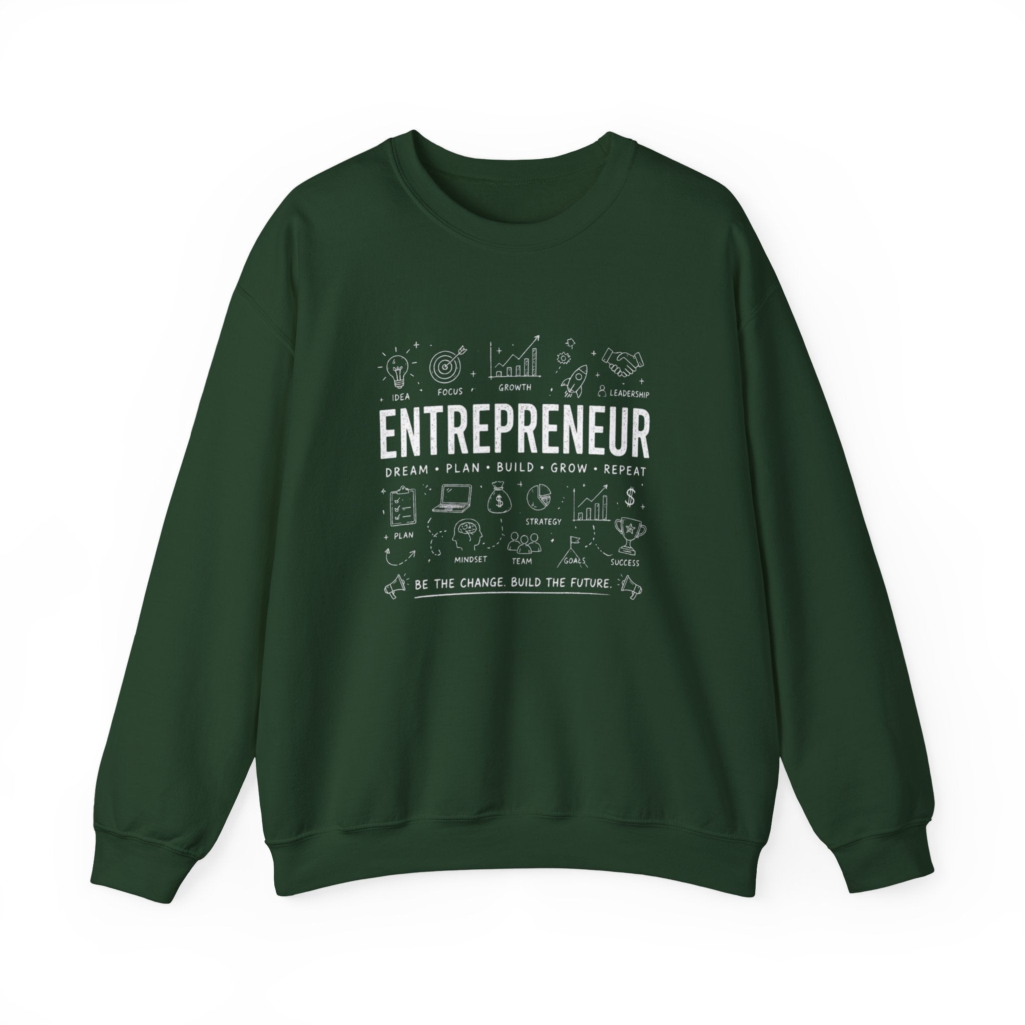 Entrepreneur Crewneck Sweatshirt — 'Entrepreneur: Dream • Plan • Build • Grow • Repeat' Pullover