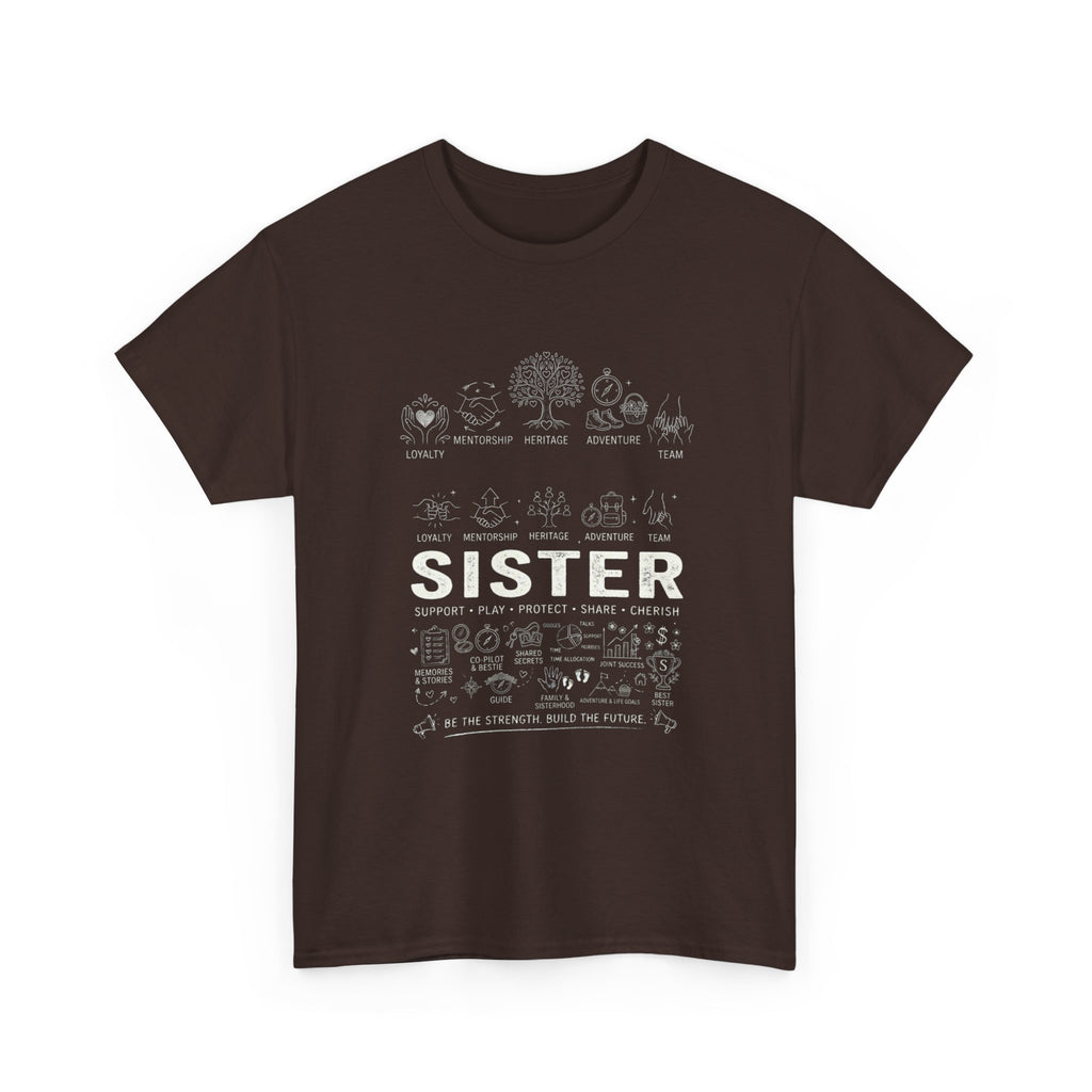 Sister Doodle T-Shirt — Cute Hand-Drawn Sister Gift Tee for Weddings & Birthdays