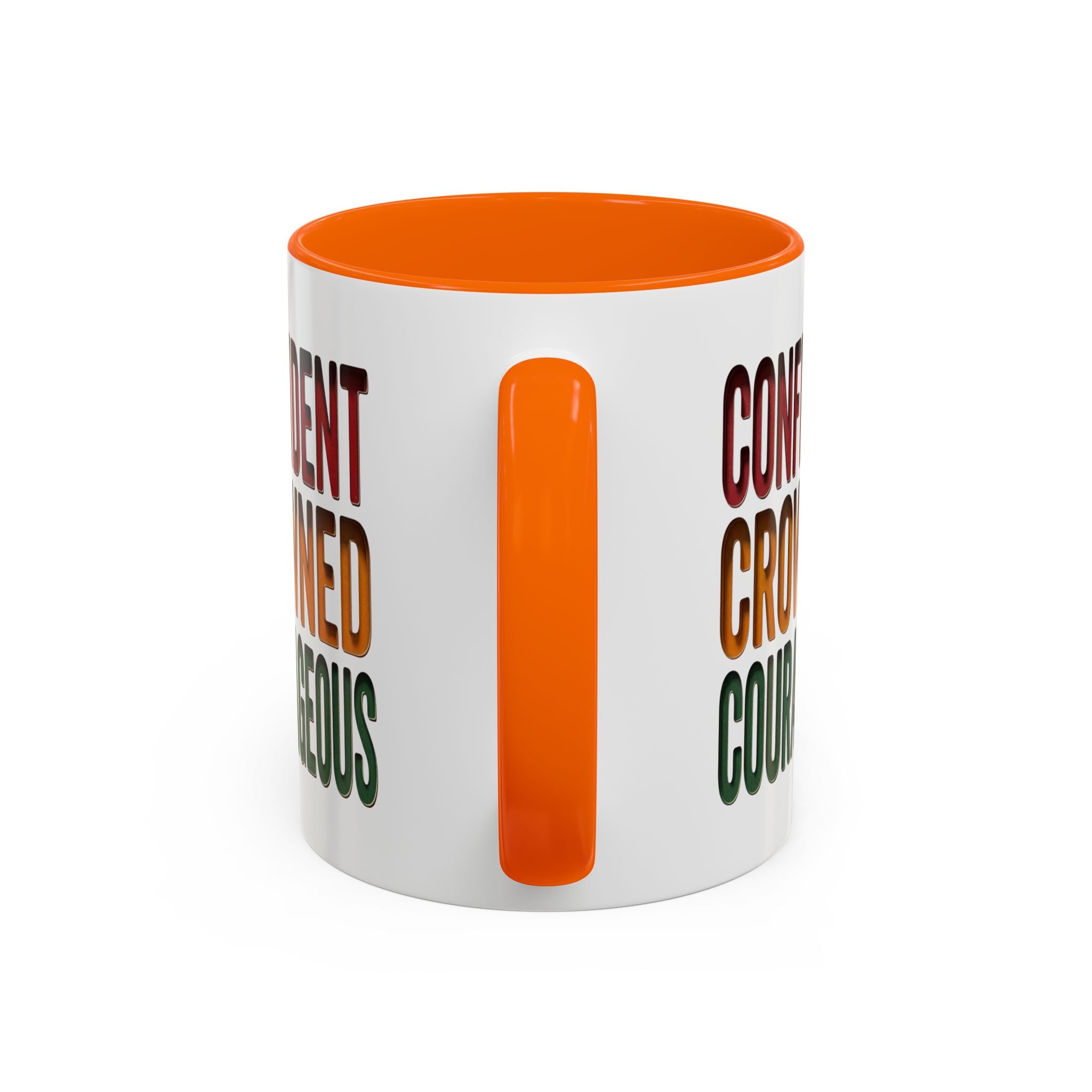 Accent Coffee Mug — 'Confident, Crowned, Courageous' Empowerment Coffee Mug