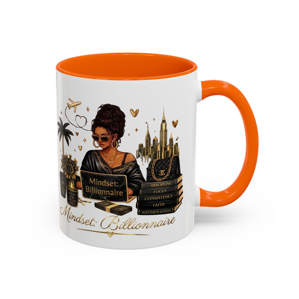 Mindset: Billionaire Accent Coffee Mug — Inspirational Black Woman Design (11/15 oz)