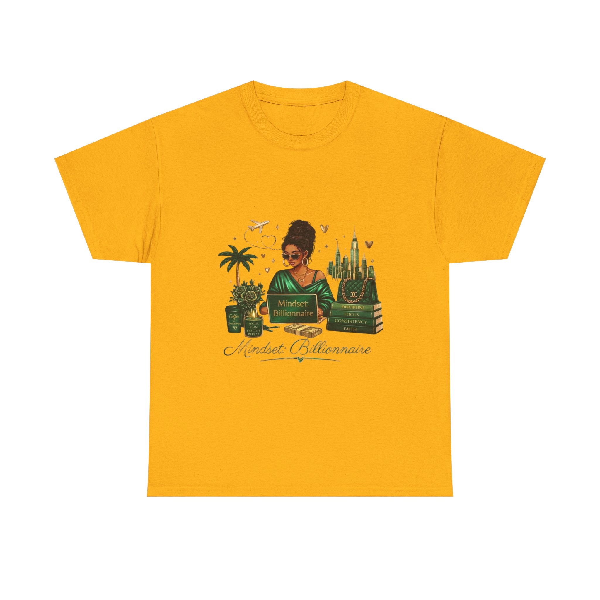 T-Shirt — Mindset Billionaire Graphic Tee (Empowerment, Travel & Success Design)