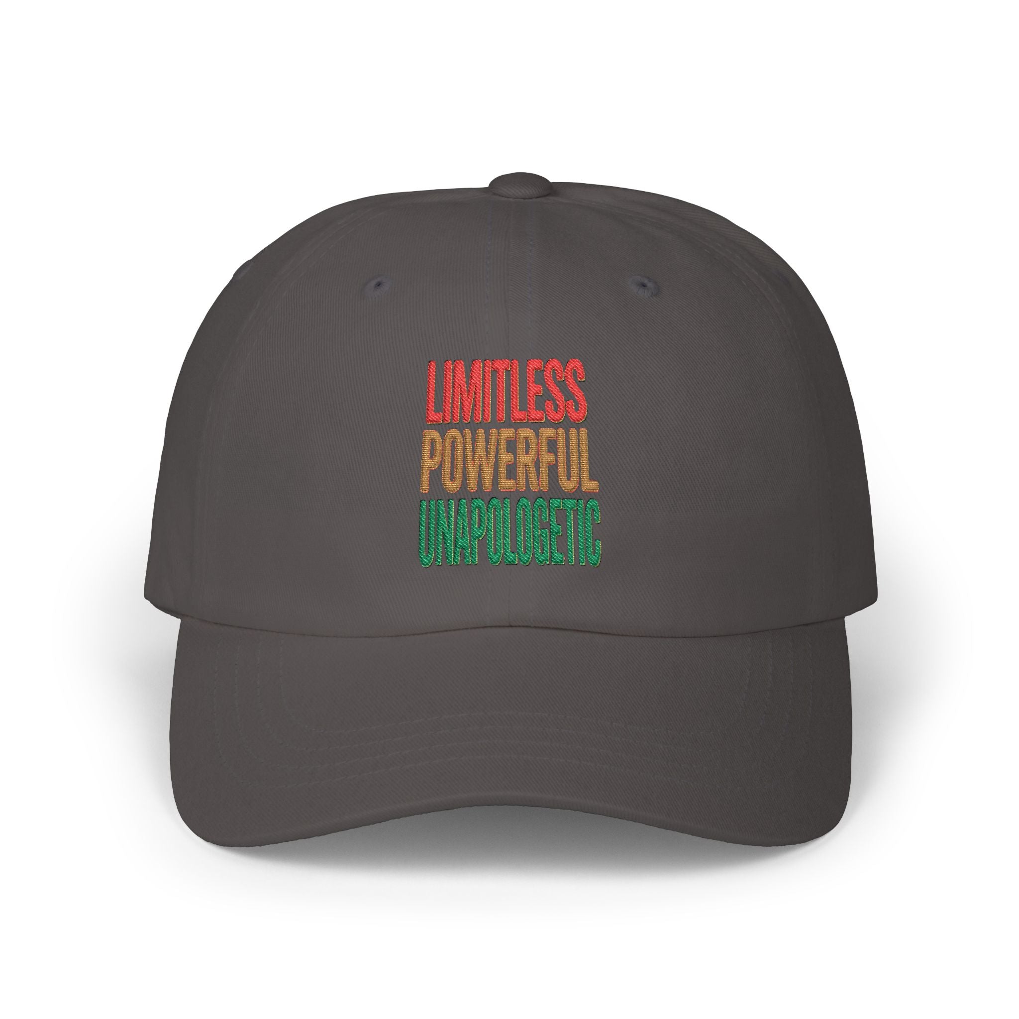 Dad Cap — "Limitless Powerful Unapologetic" Embroidered Inspirational Hat