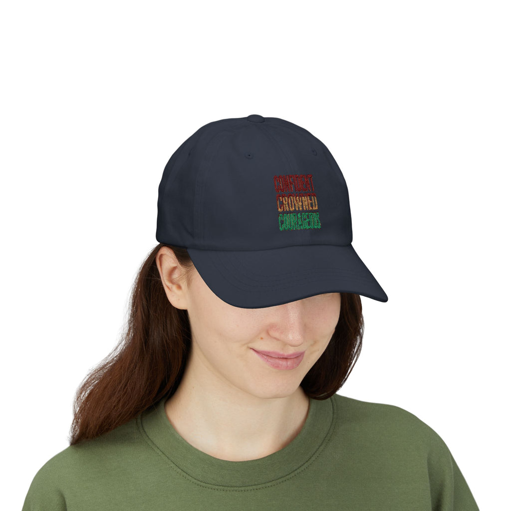 Classic Dad Cap — "Confident Crowned Courageous" Embroidered Inspirational Hat