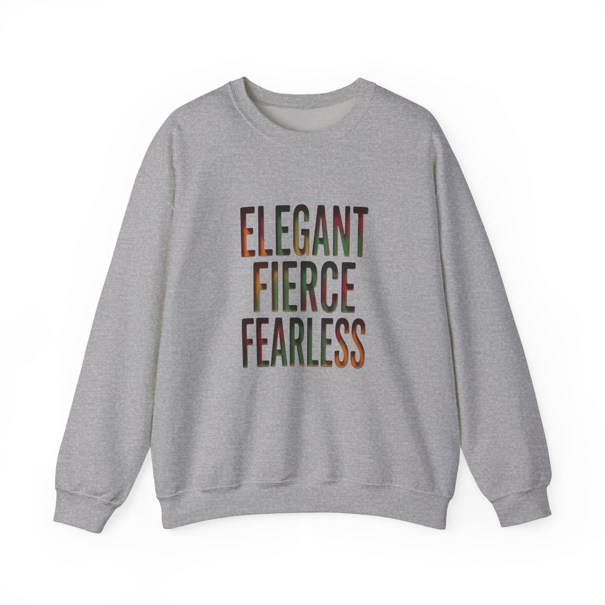 Elegant Fierce Fearless Crewneck Sweatshirt | Juneteenth Pan-African Typography 1865
