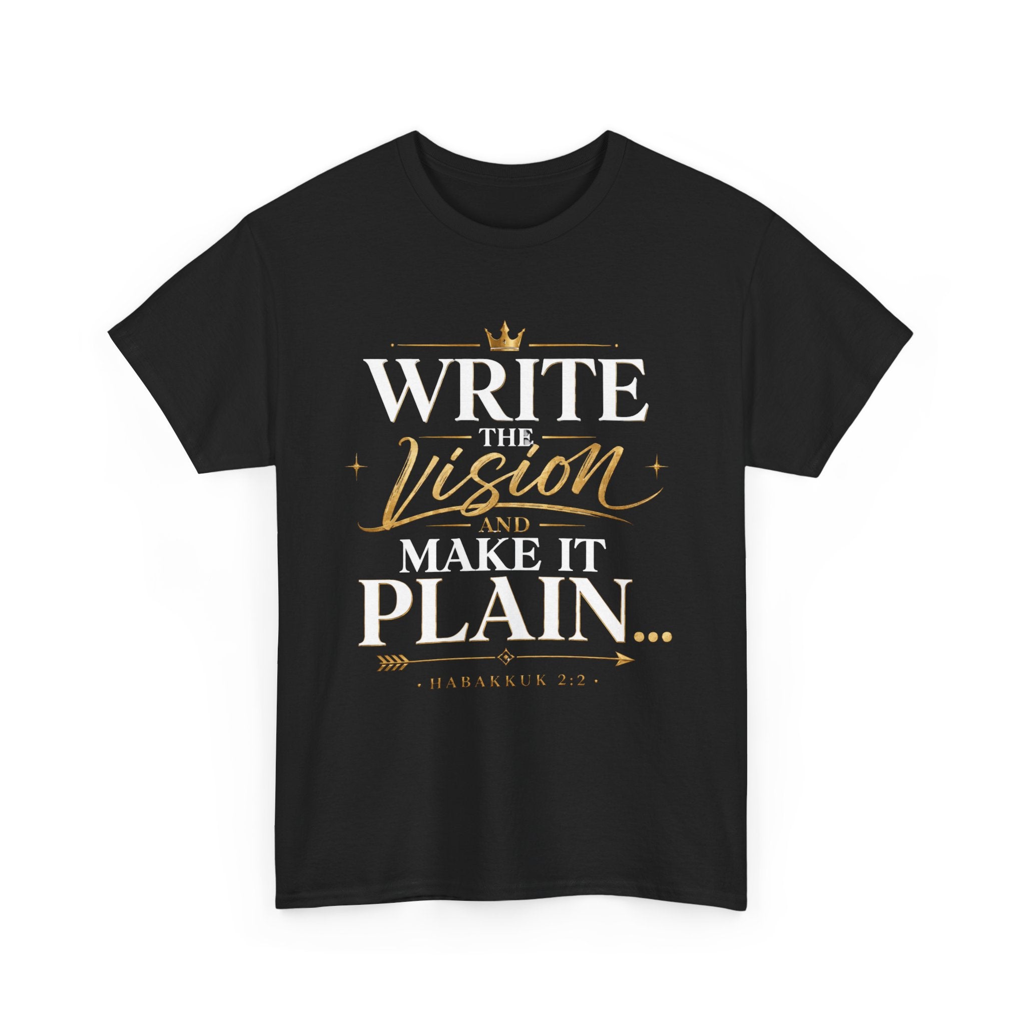 Write The Vision Plain T-Shirt — Hustle, Hardwork & Entrepreneur Gift