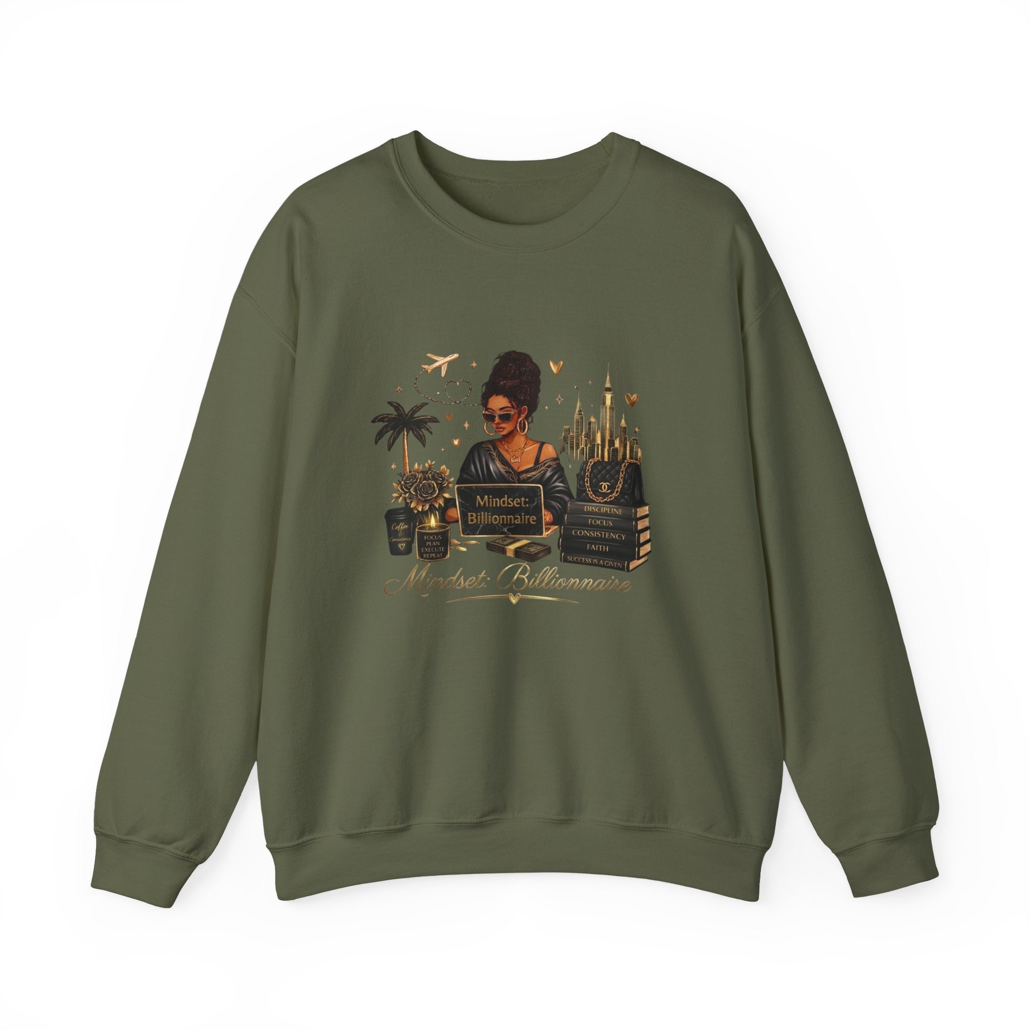 Mindset Billionaire Sweatshirt — Inspirational Cozy Crewneck for Women