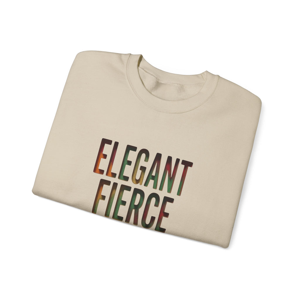 Elegant Fierce Fearless Crewneck Sweatshirt | Juneteenth Pan-African Typography 1865