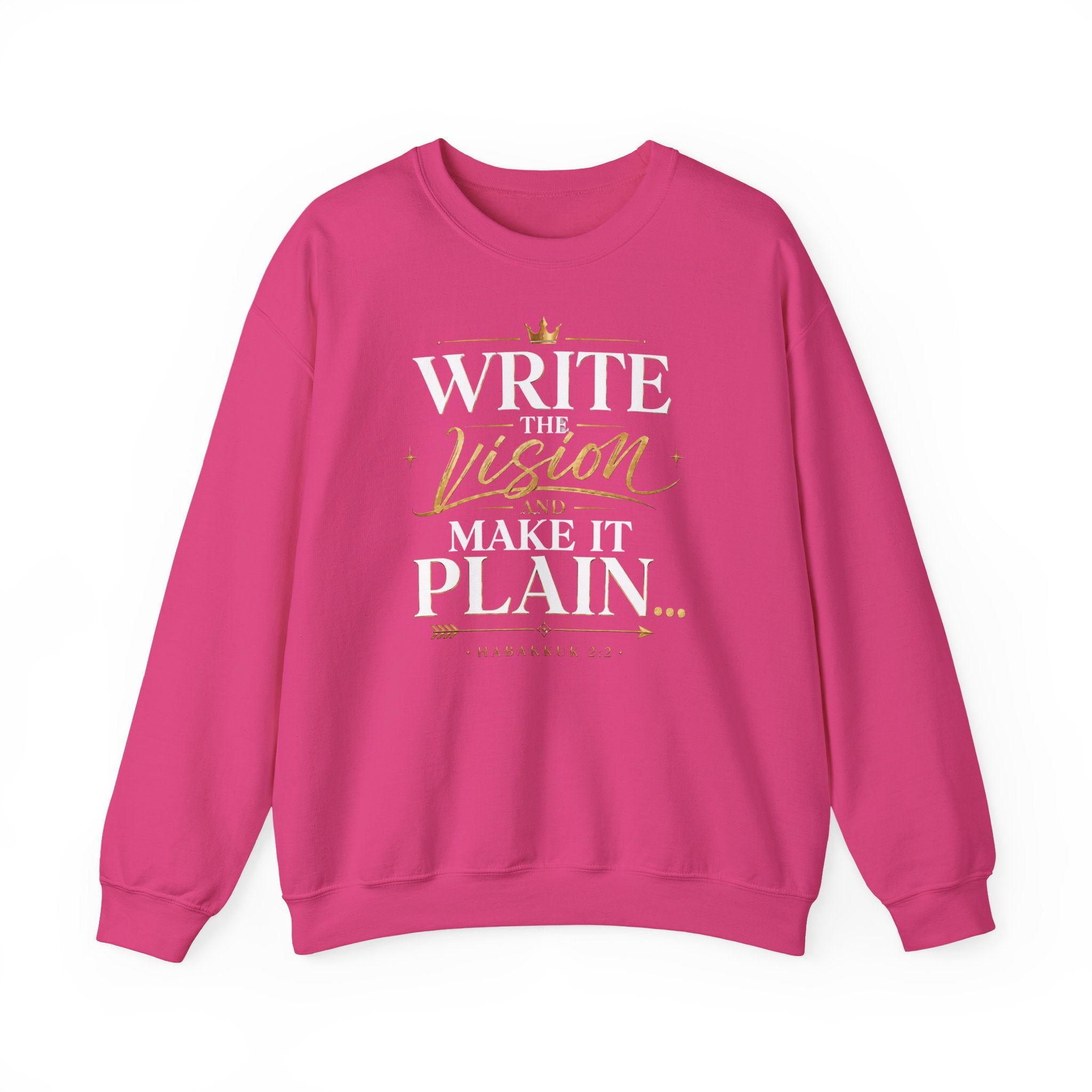 Write the Vision Crewneck Sweatshirt — Inspirational Christian Quote Pullover