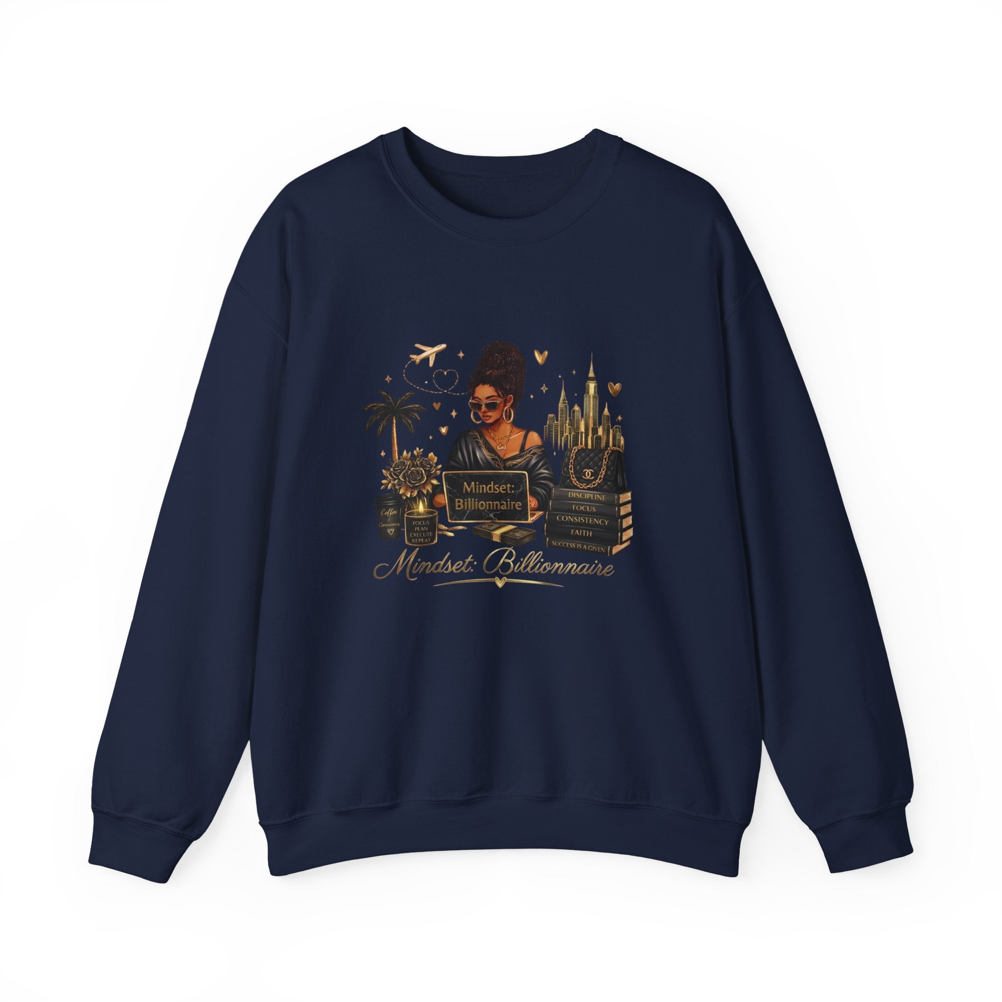 Mindset Billionaire Sweatshirt — Inspirational Cozy Crewneck for Women