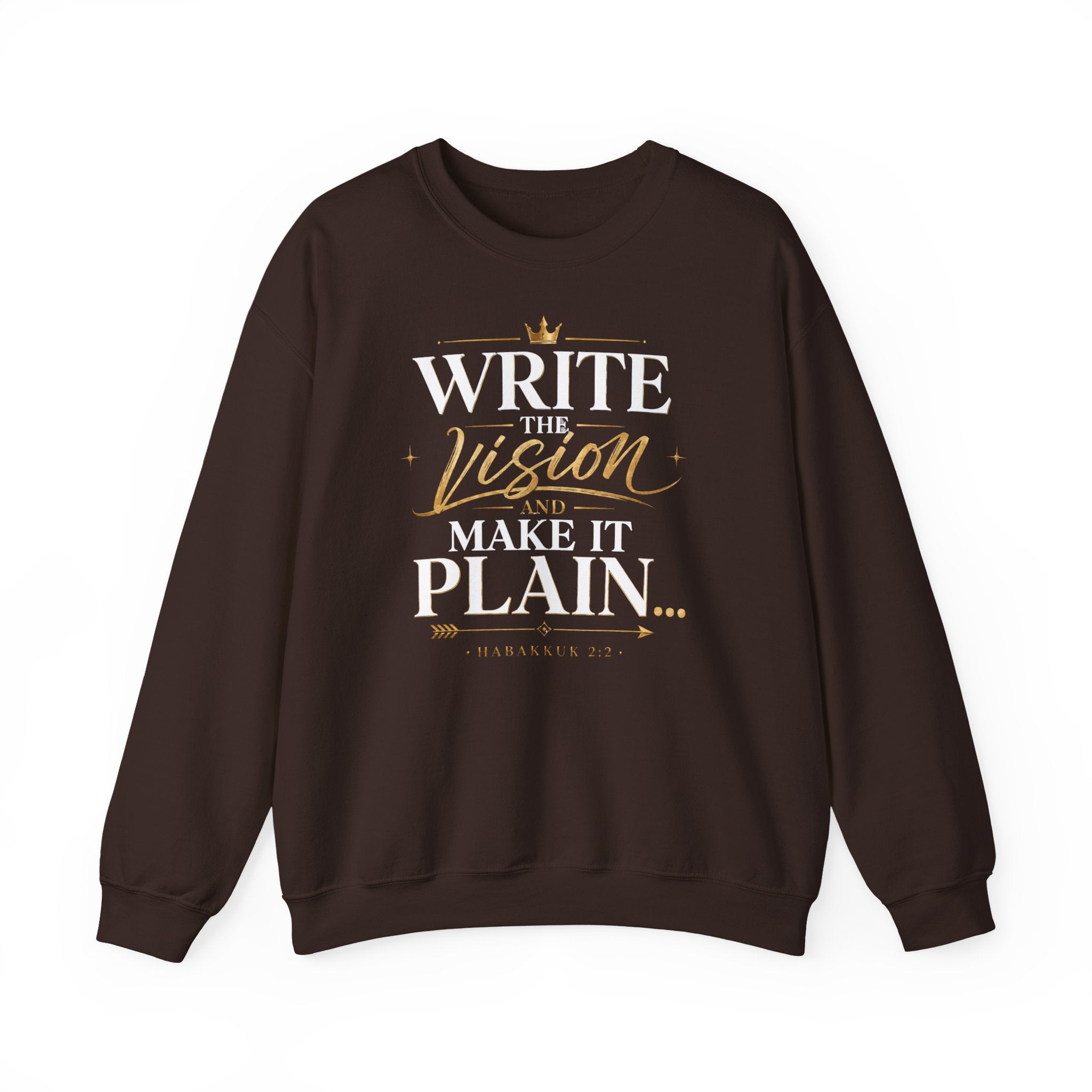 Write the Vision Crewneck Sweatshirt — Inspirational Christian Quote Pullover