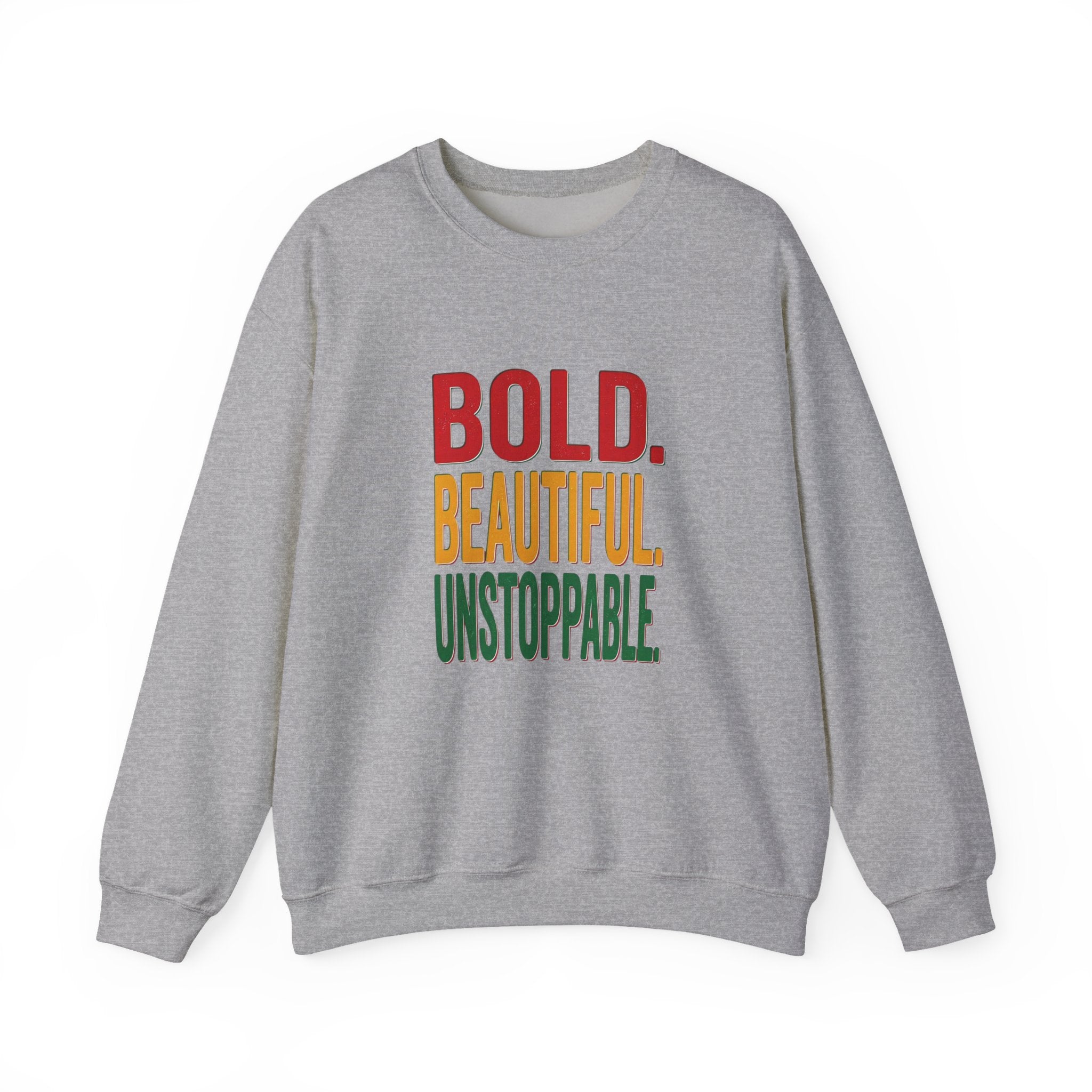 Bold Beautiful Unstoppable Crewneck Sweatshirt | Juneteenth Pan-African Colors