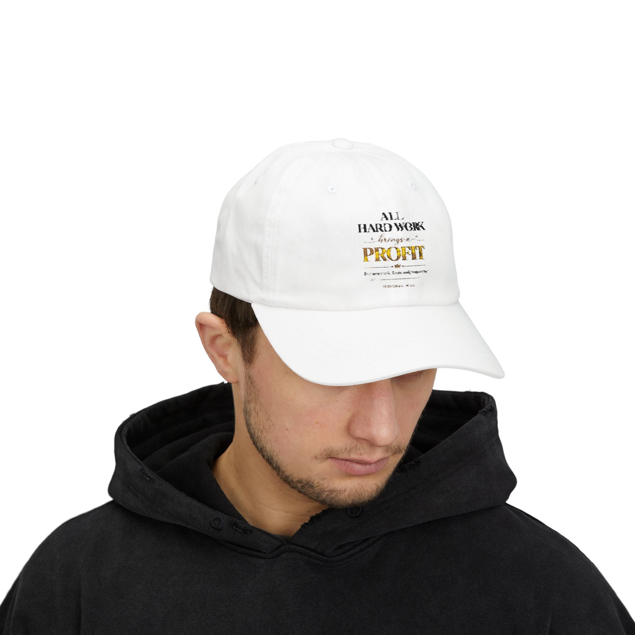 Dad Cap — 'All Hard Work Through a Profit' Minimal Embroidered Hat